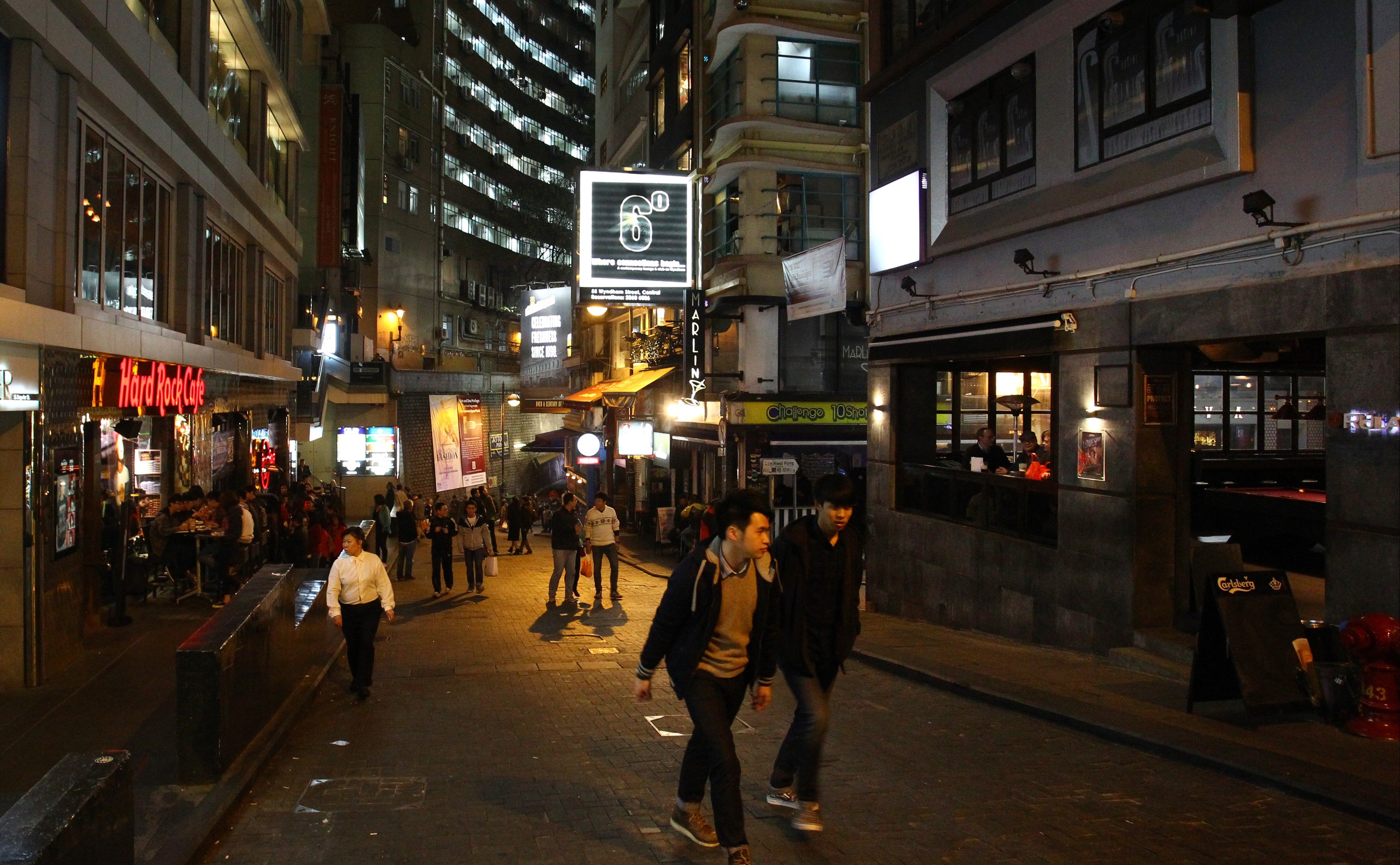 Lan Kwai Fong in Hong Kong, a popular entertainment district where sources said the officer drank with three women. Photo: Dickson Lee