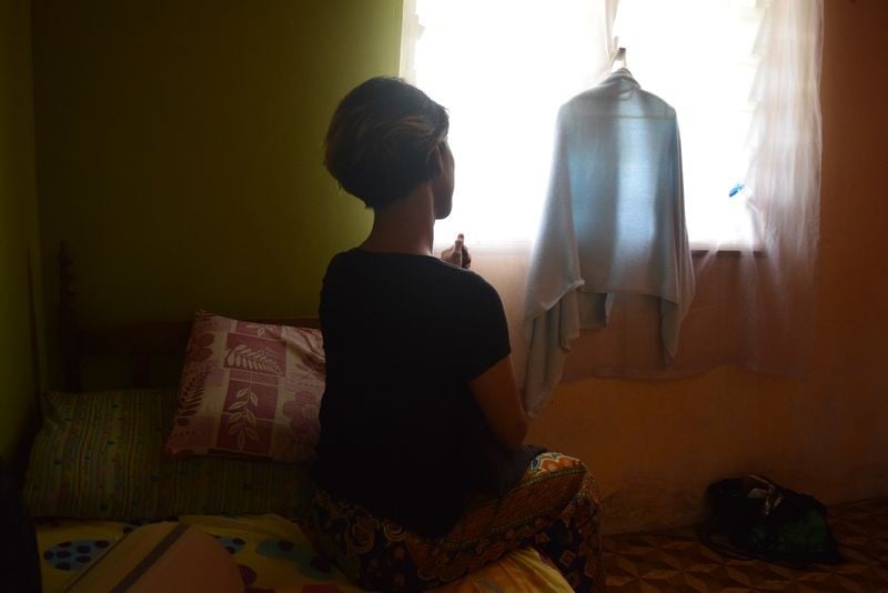 A Malaysian transgender woman who suffered physical assault in Rantau, Malaysia in August. Photo: Reuters