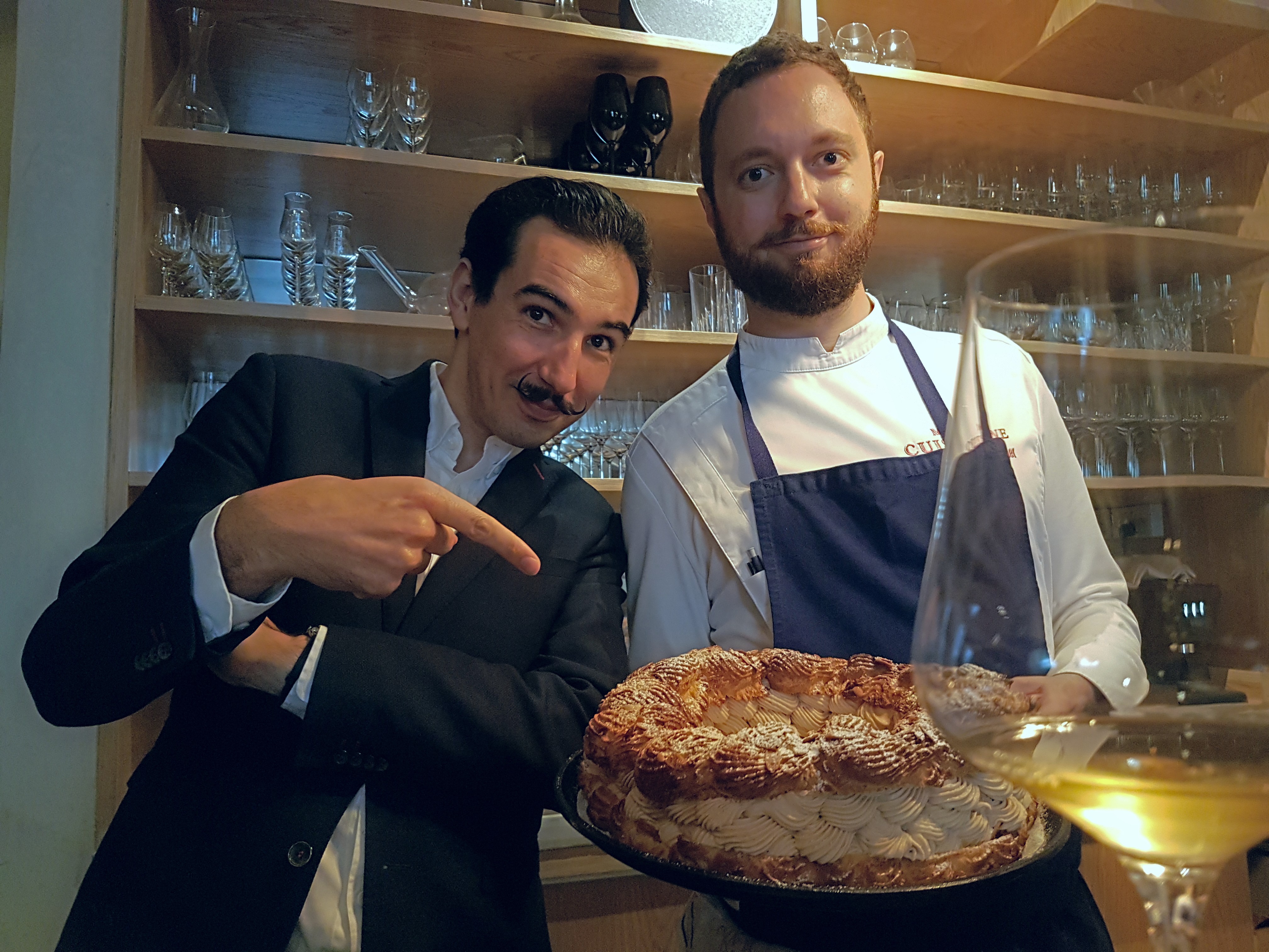 Anthony Charmetant (left) and Mathieu Escoffier celebrate their Paris Brest at one-Michelin-starred Ma Cuisine. Photos: Cedric Tan