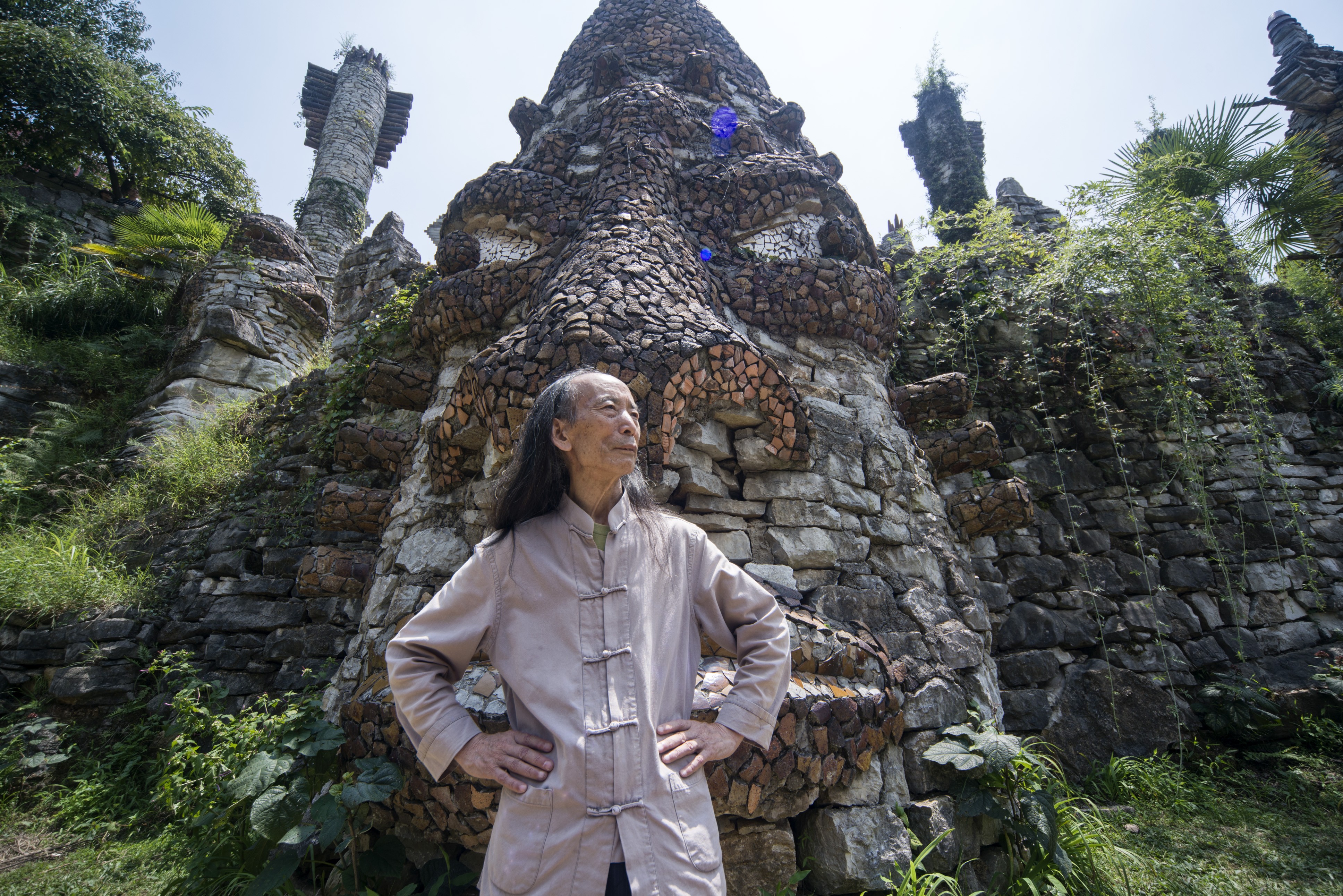 Chinese artist Song Peilun in his hidden utopia, Yelang Valley, on the outskirts of Guiyang. Picture: Zigor Aldama