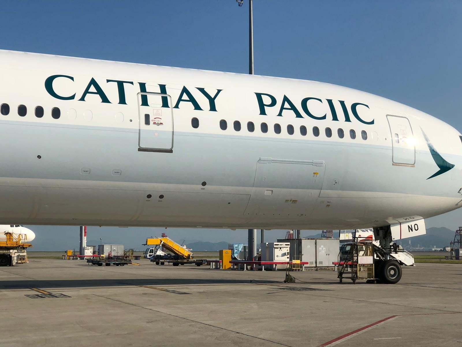 The side of the Cathay Pacific plane read “Cathay Paciic”. Photo: Facebook