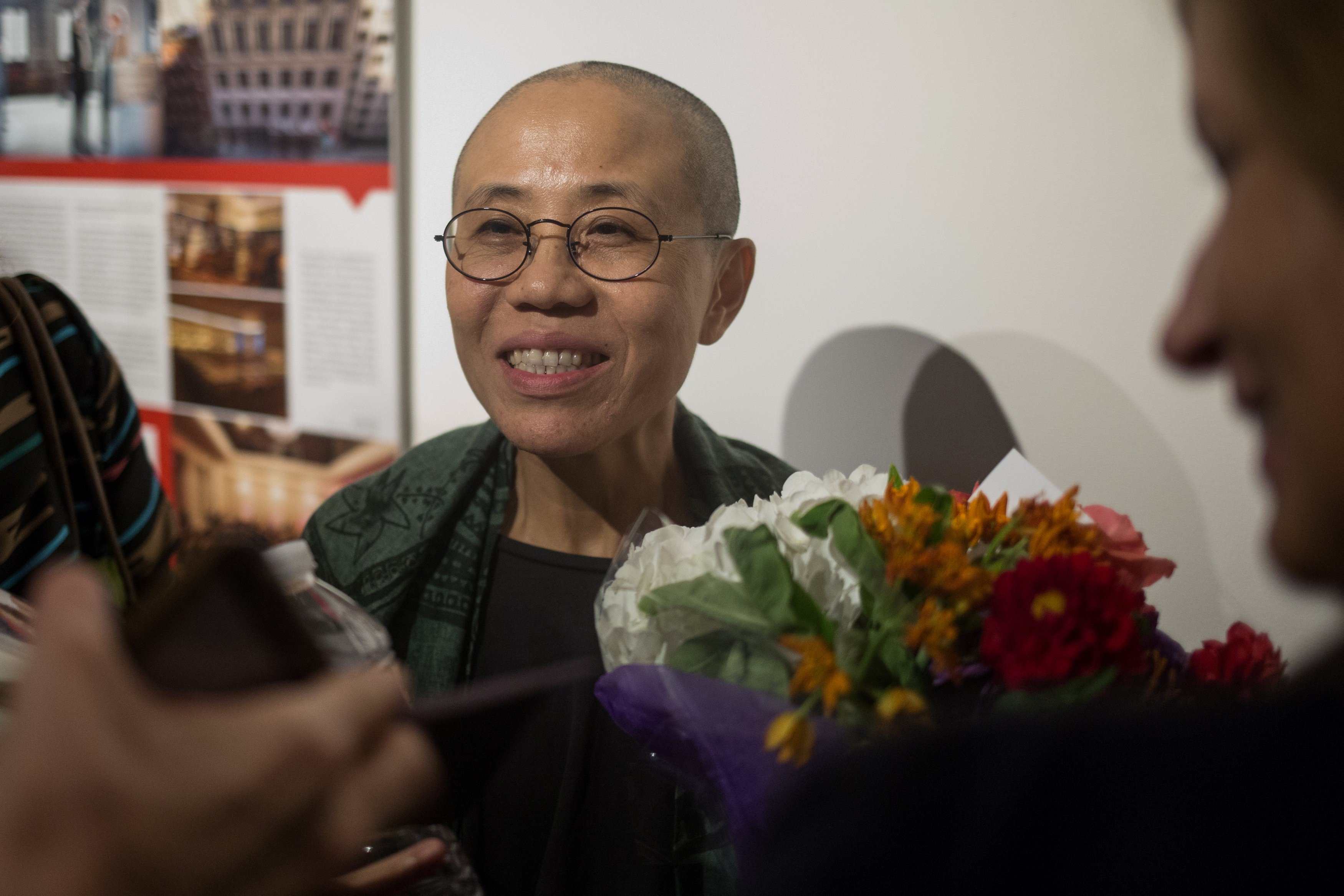 Liu Xia, Chinese artist, poet, and the widow of Chinese Nobel Peace Prize-winning political dissident Liu Xiaobo, takes part in a human rights panel discussion in New York on Wednesday. Photo: Reuters