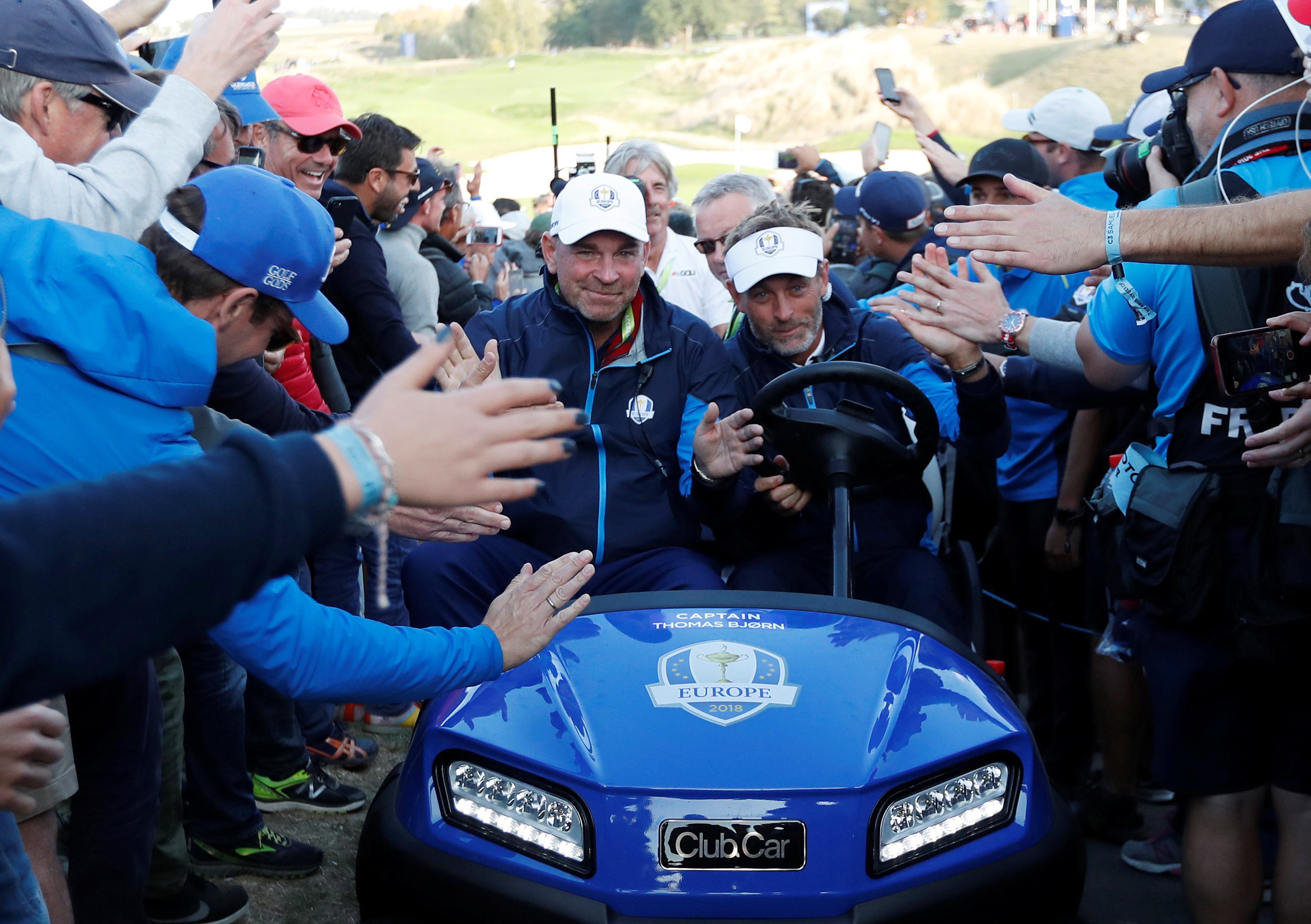 Team Europe captain Thomas Bjorn has urged his players for one last push. Photo: Reuters
