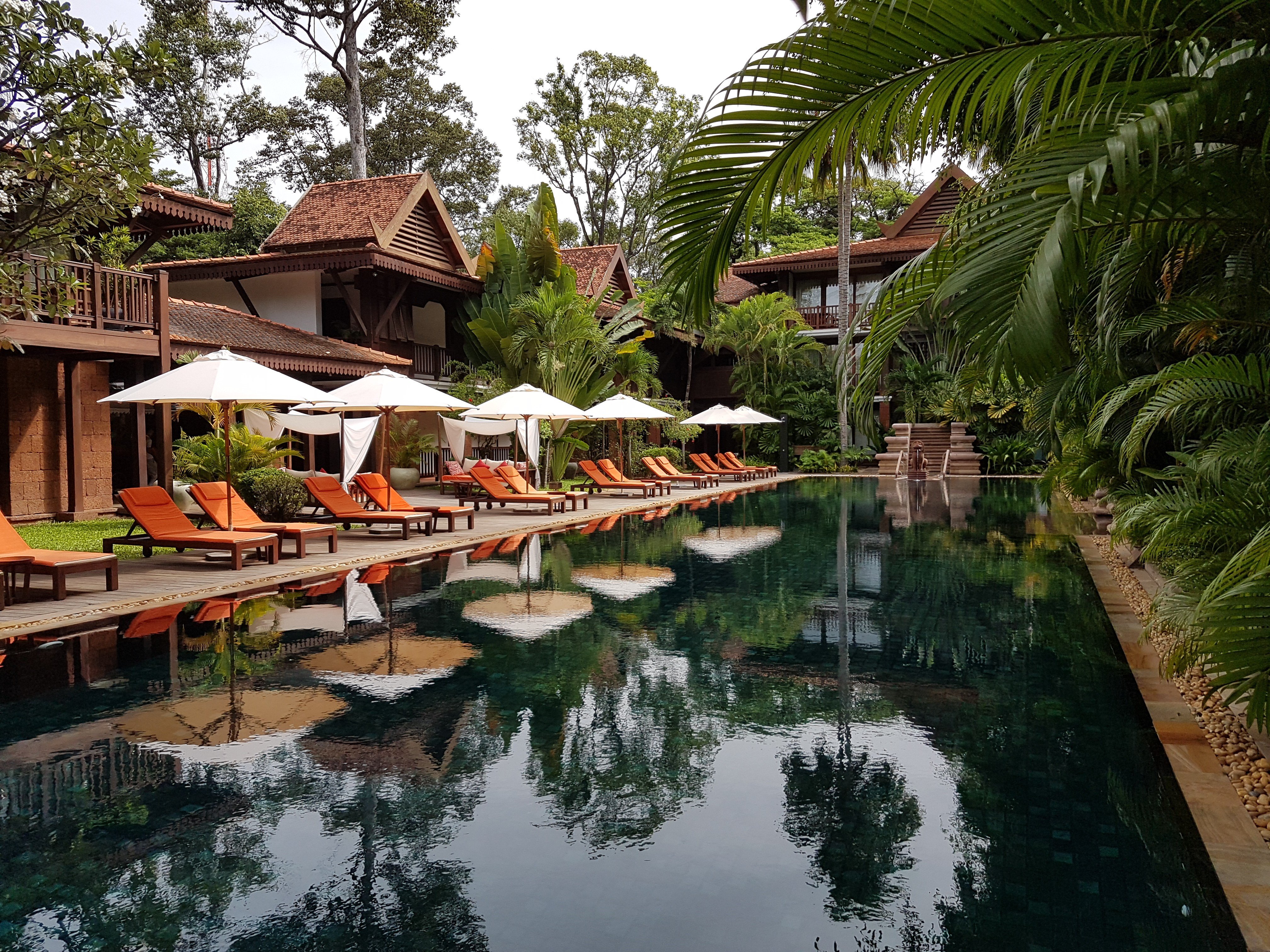 Belmond La Residence d’Angkor’s central lap pool shimmering like a luscious jewel is the resort’s most inviting feature. Photos: Cedric Tan