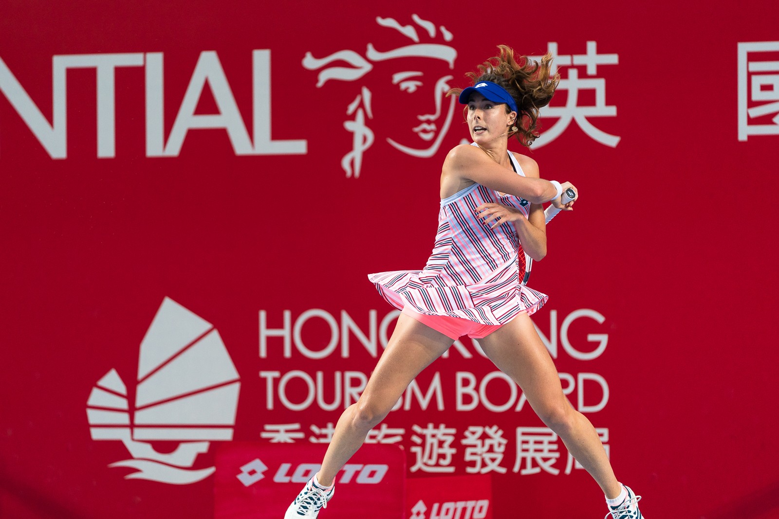 Alize Cornet returns the ball at the Prudential Hong Kong Tennis Open at Victoria Park Tennis Stadium in Causeway Bay. Photo: Andy Cheung/Hong Kong Tennis Open/ArcK Photography