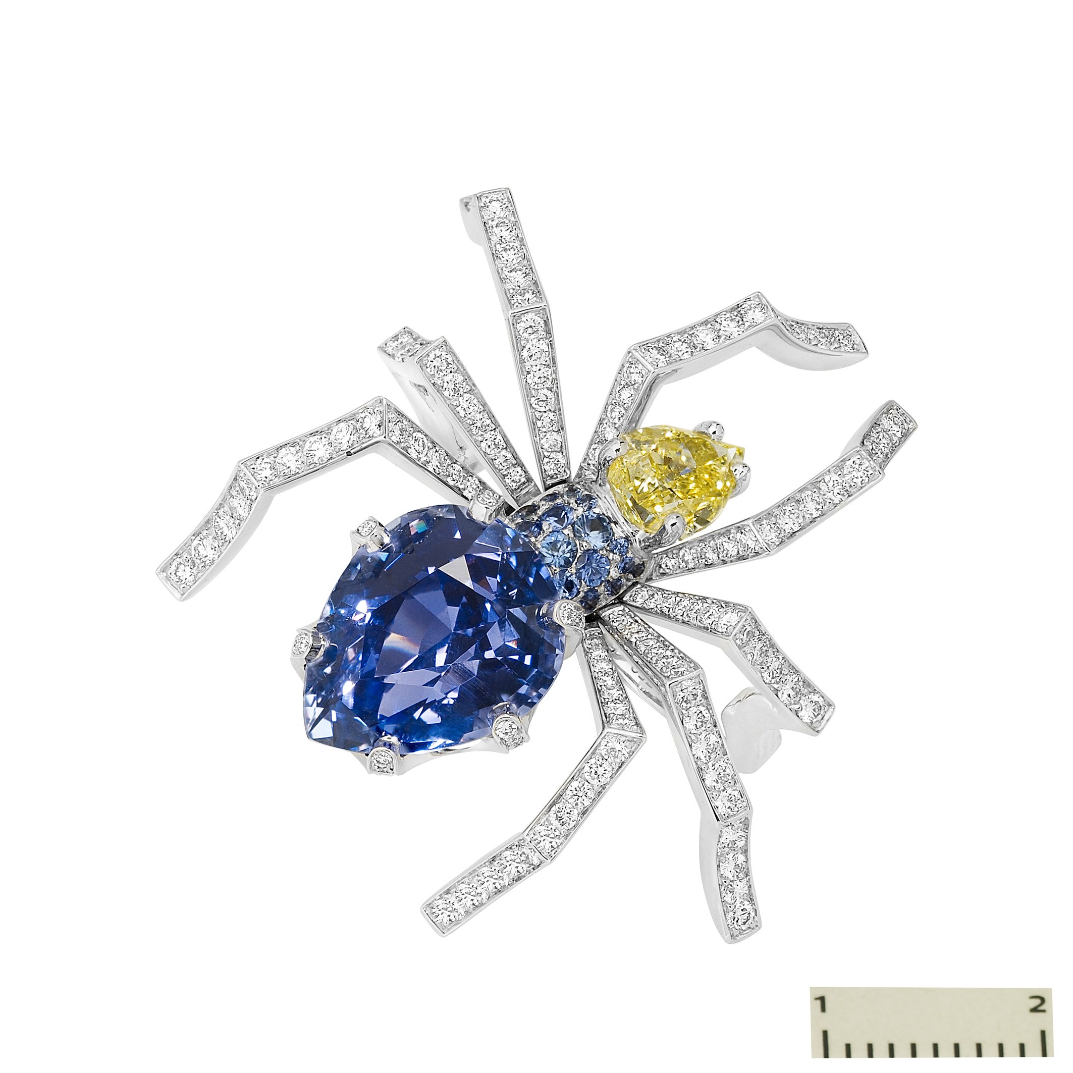 Chaumet. The Attrape-moi … si tu m’aimes spider ring, in 18ct white gold, is set with blue sapphires, yellow diamonds and diamonds, adding a sparkling touch to Halloween festivities. Price on request