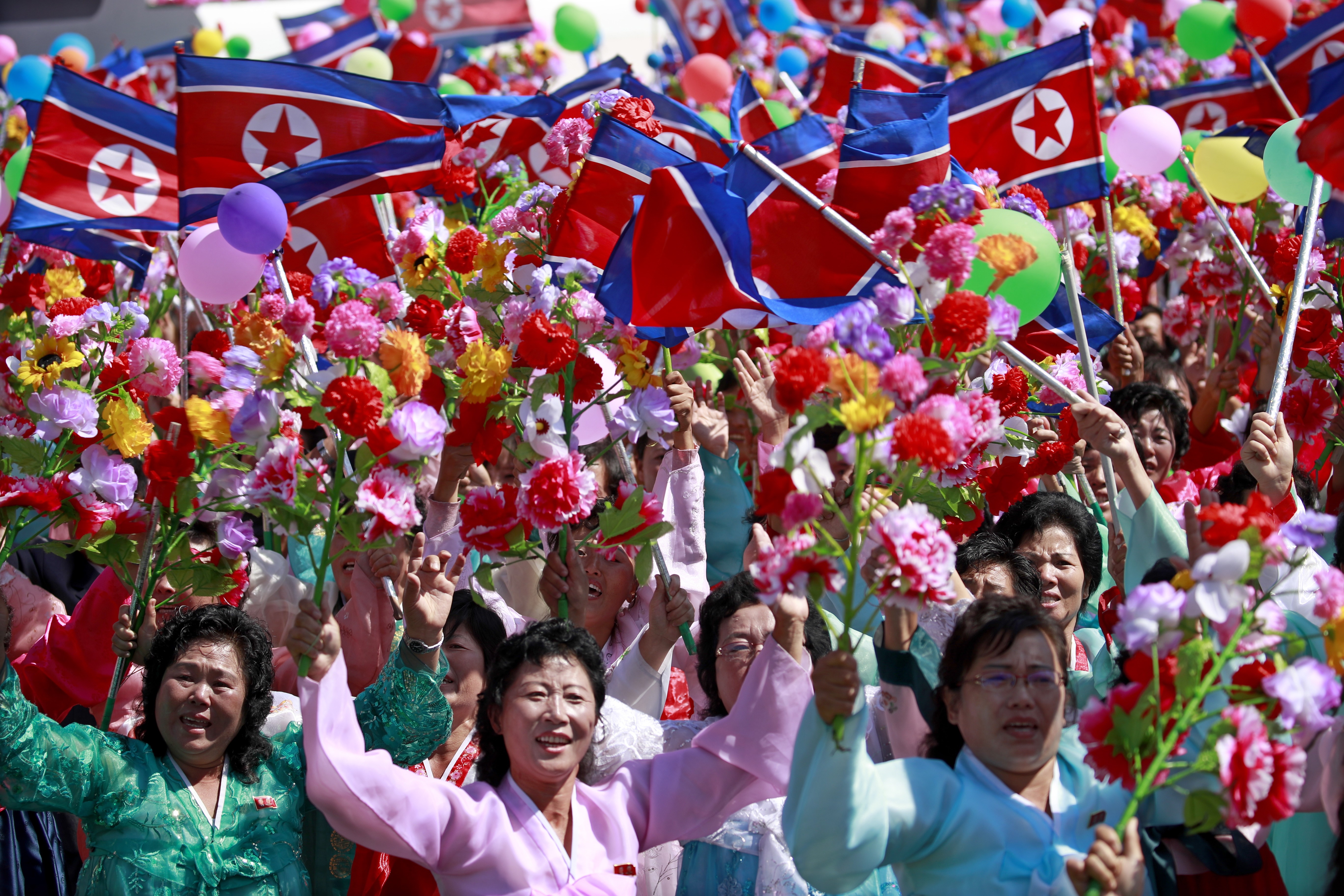 North Koreans cheer during a parade celebrating National Day and the 70th anniversary of the country’s foundation, in Pyongyang, on September 8. While experts have focused on North Korea’s mineral and hydrocarbon resources, nurturing its people may reap better results. Photo: EPA-EFE