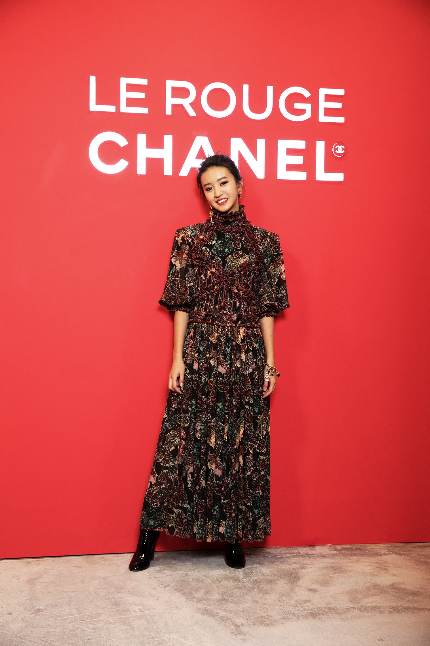 Japanese model Kōki, 15, attends the Chanel beauty pop-up event.