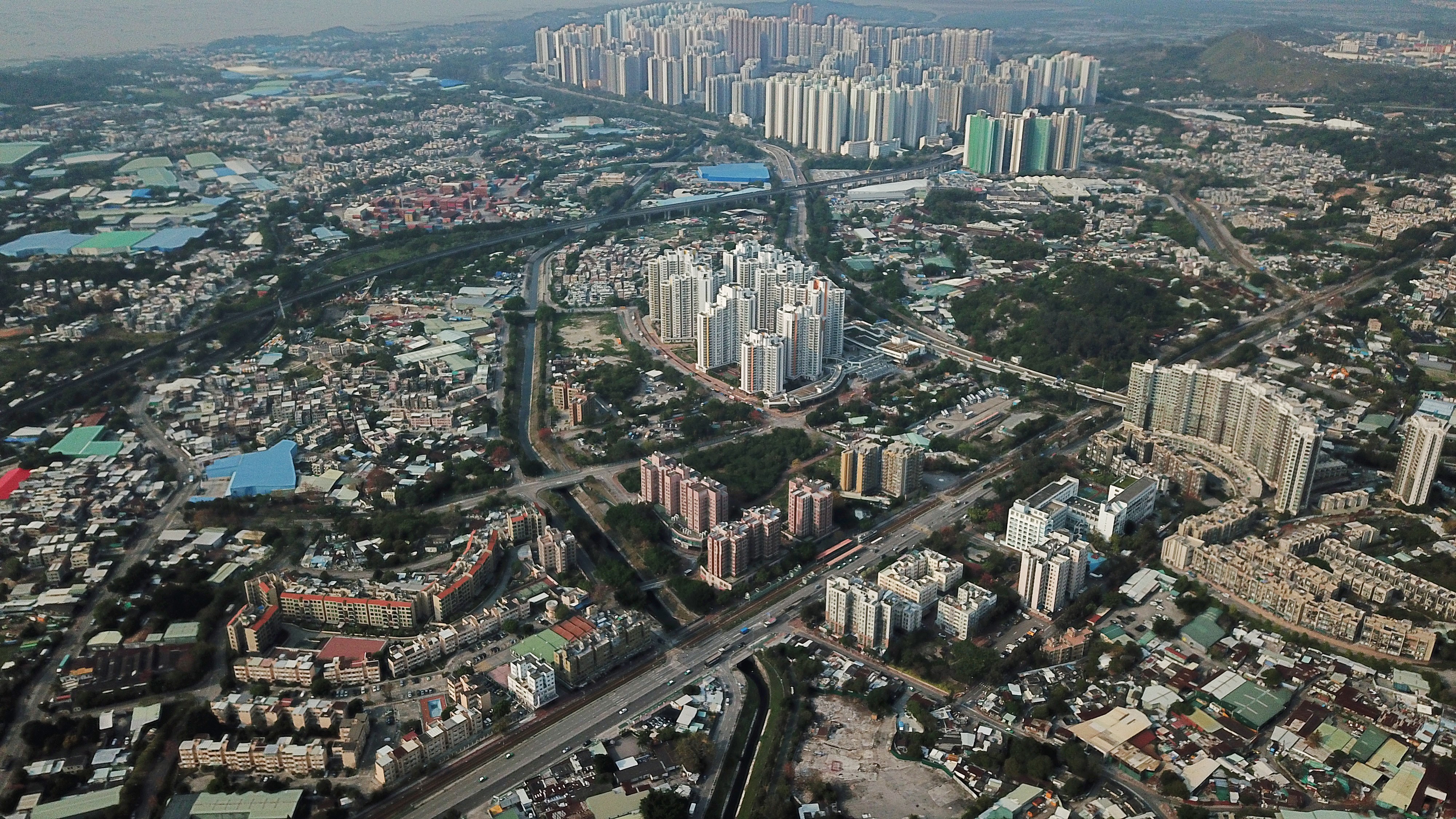 An aerial view of Ping Shan in the New Territories where the Liber Research Community has identified a cluster of brownfield sites. Photo: Roy Issa