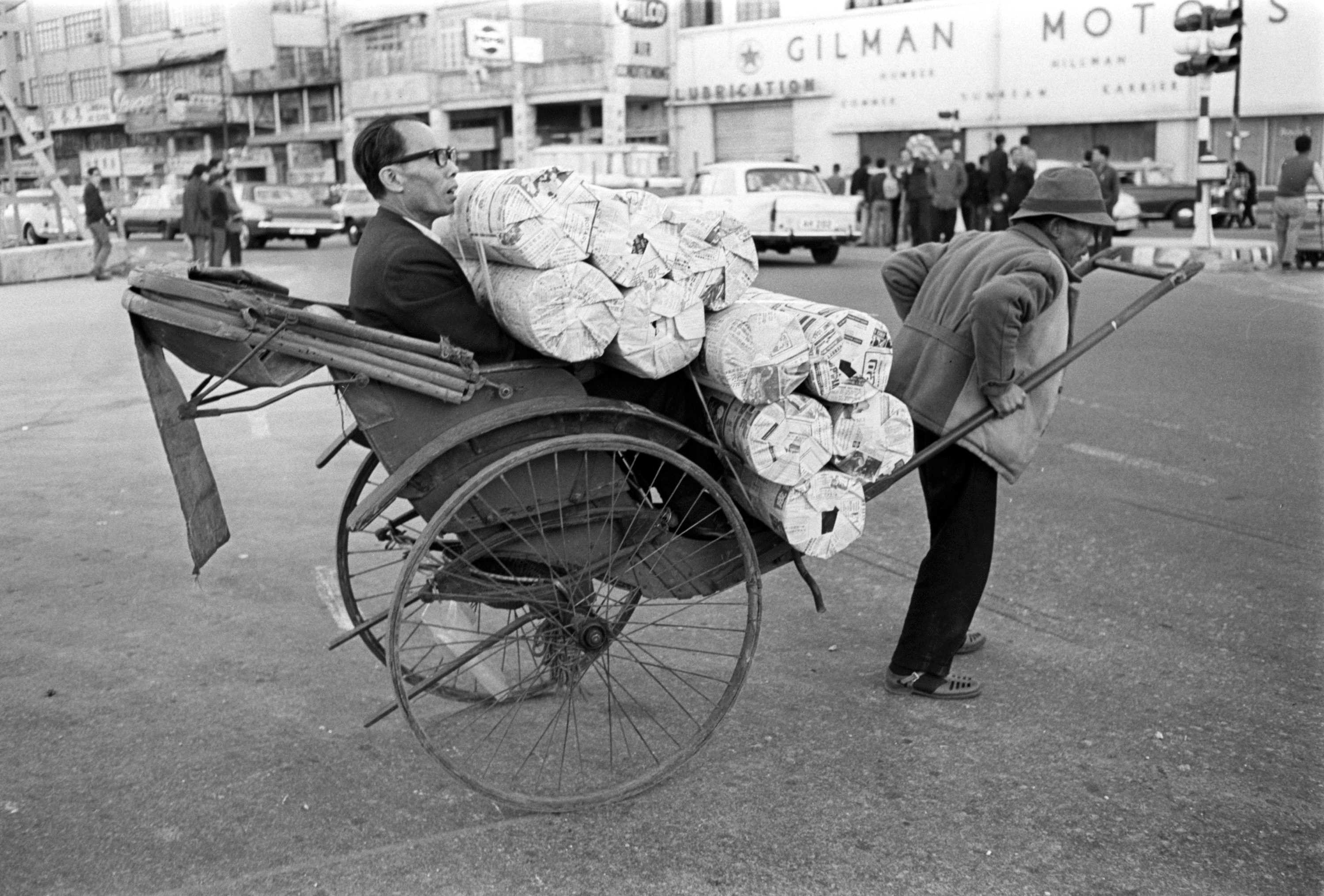 A rickshaw in Hong Kong circa 1971. Picture: SCMP
