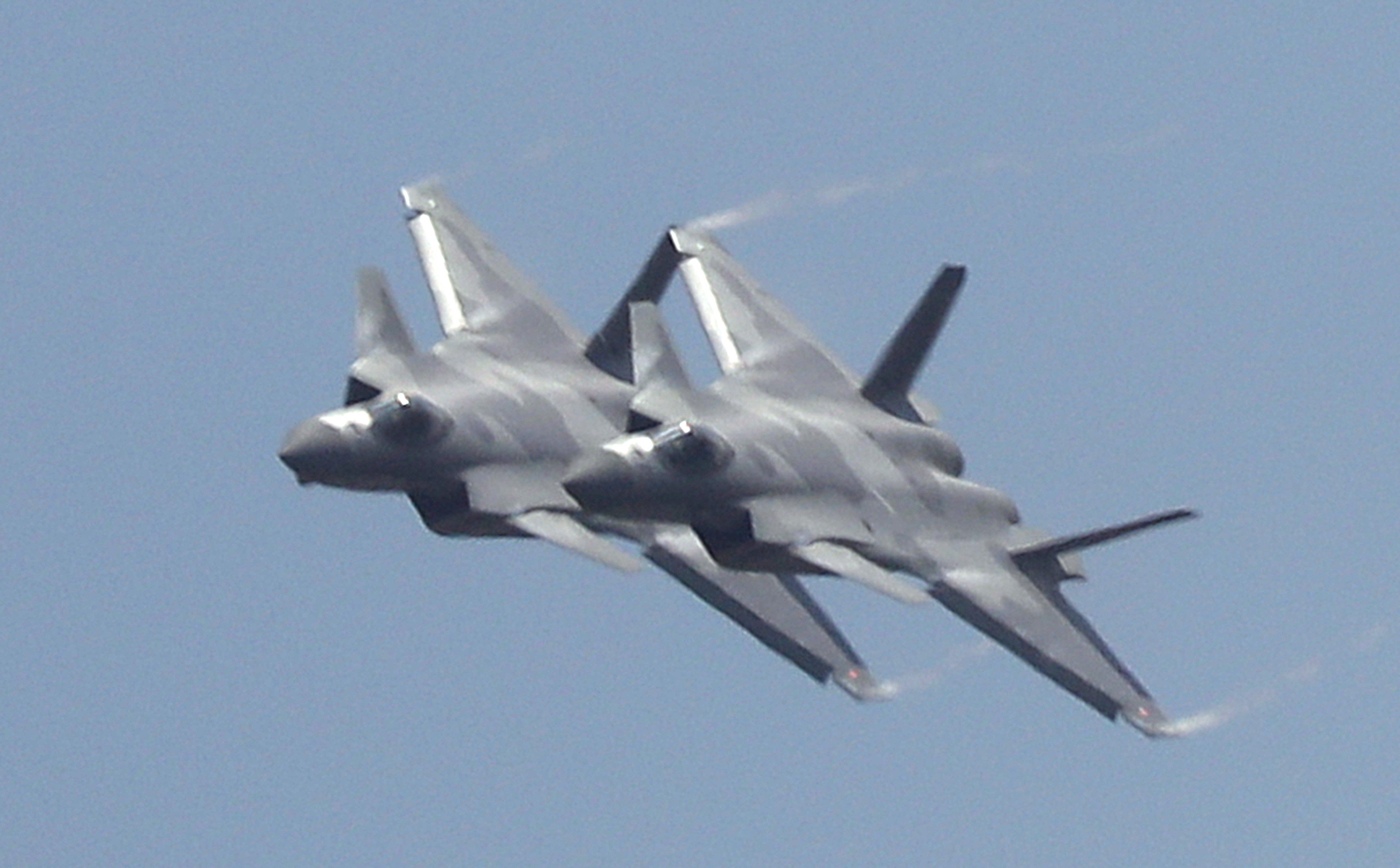 J-20s with Russian engines in action at the Zhuhai air show. Photo: Dickson Lee