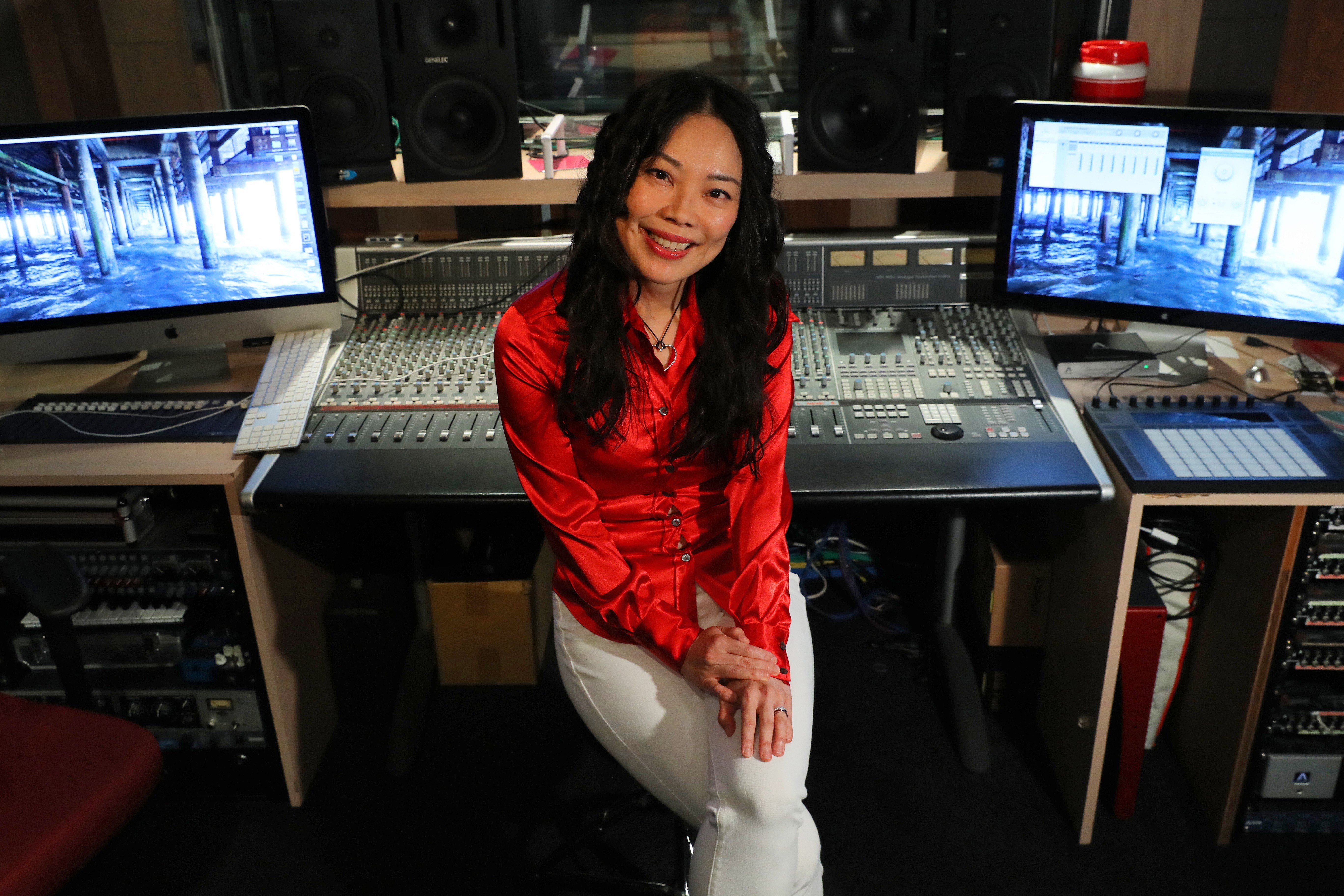 Composer Shirley Choi working on her educational app Migalolo for kids. Photo: Edmond So