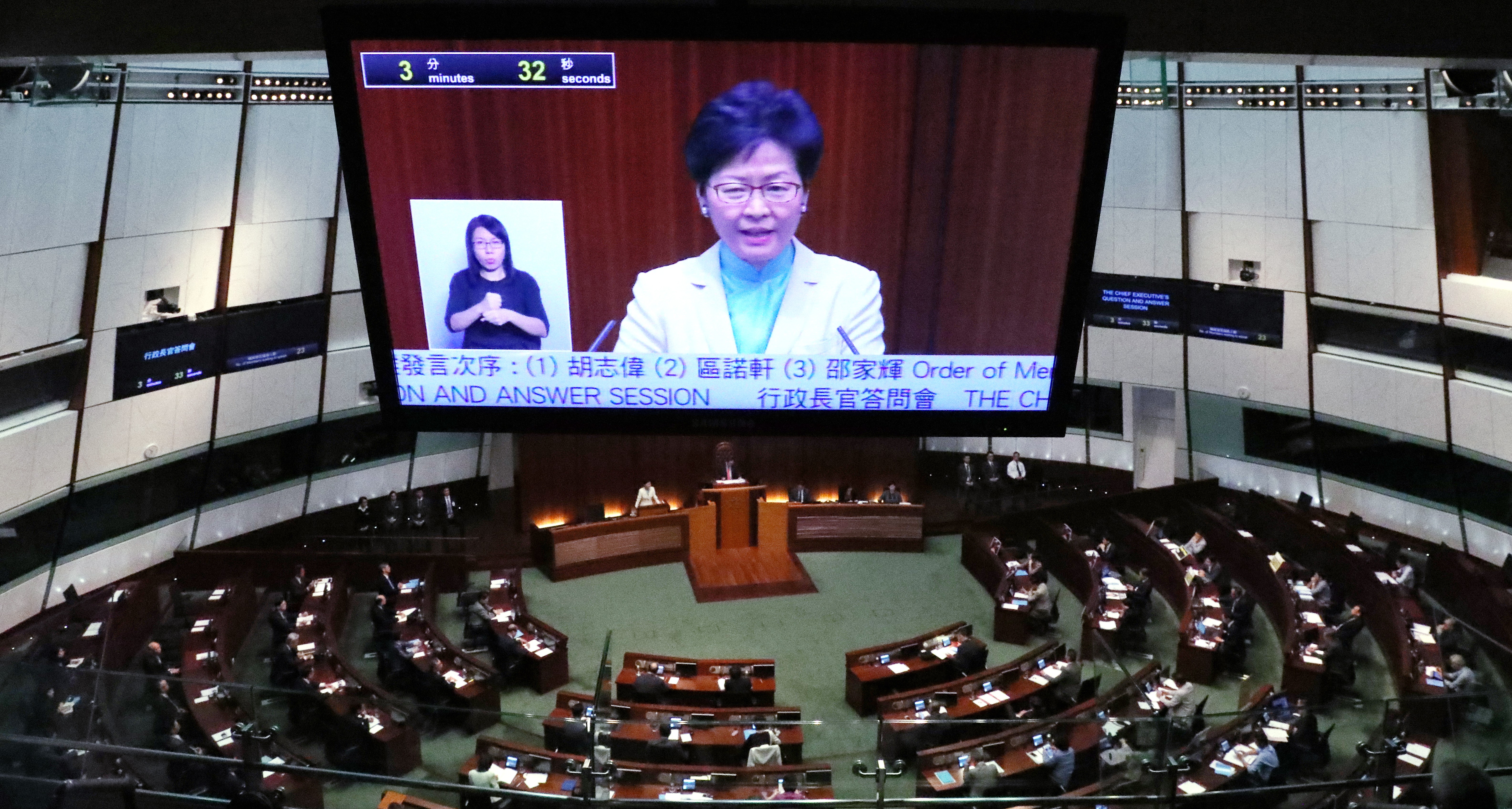 Carrie Lam delivered her policy address on October 10. Photo: Nora Tam