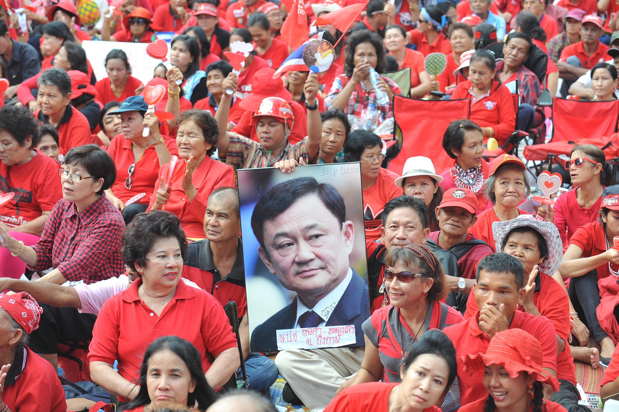 Supporters of former premier Thaksin Shinawatra during a rally in Bangkok in 2010. Photo: Xinhua