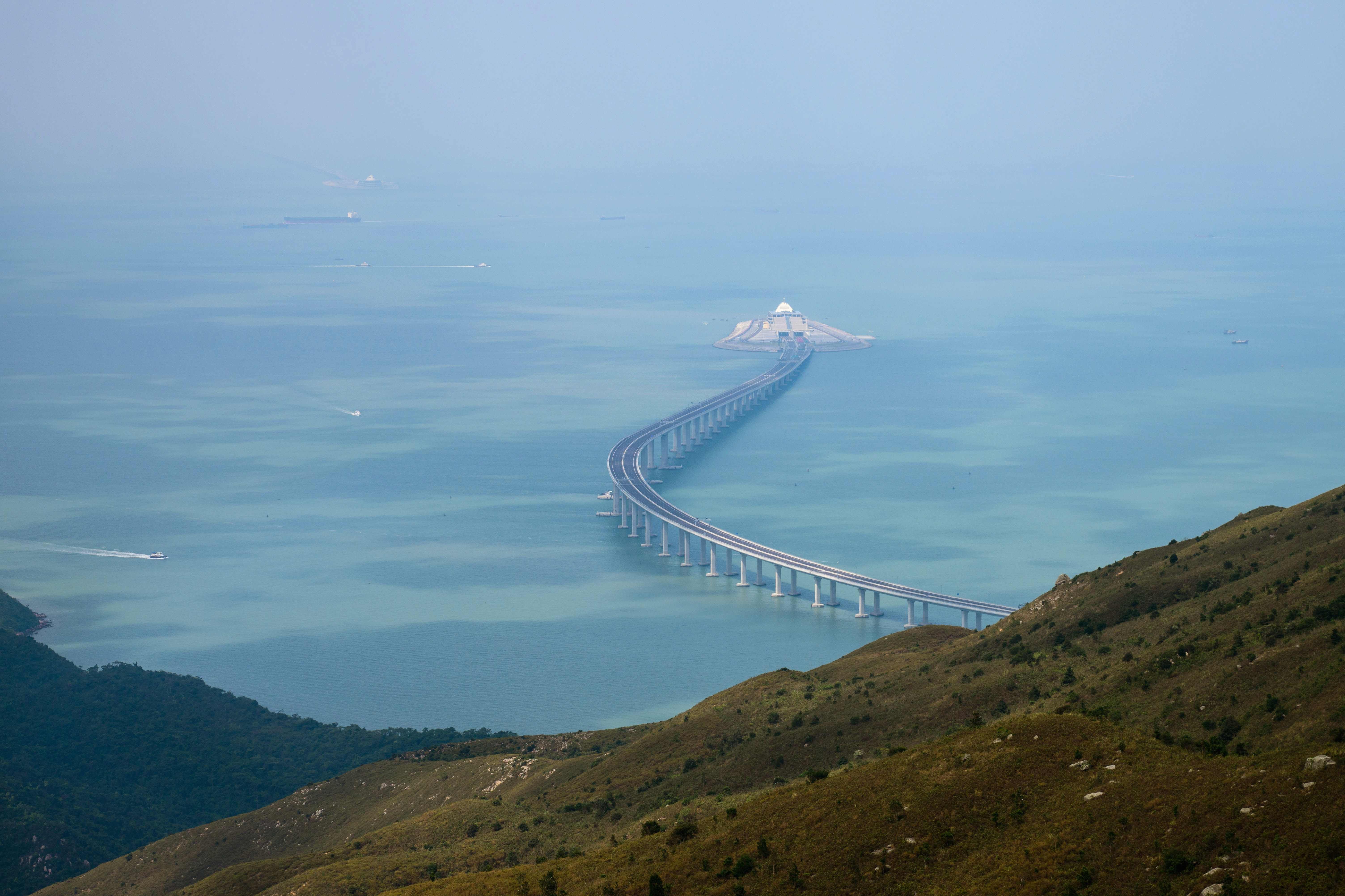 A section of the Hong Kong-Zhuhai-Macau Bridge as seen from Lantau Island. The Hong Kong government proposes to reclaim 1,700 hectares off Lantau to tackle the city’s land shortage. Photo: AFP