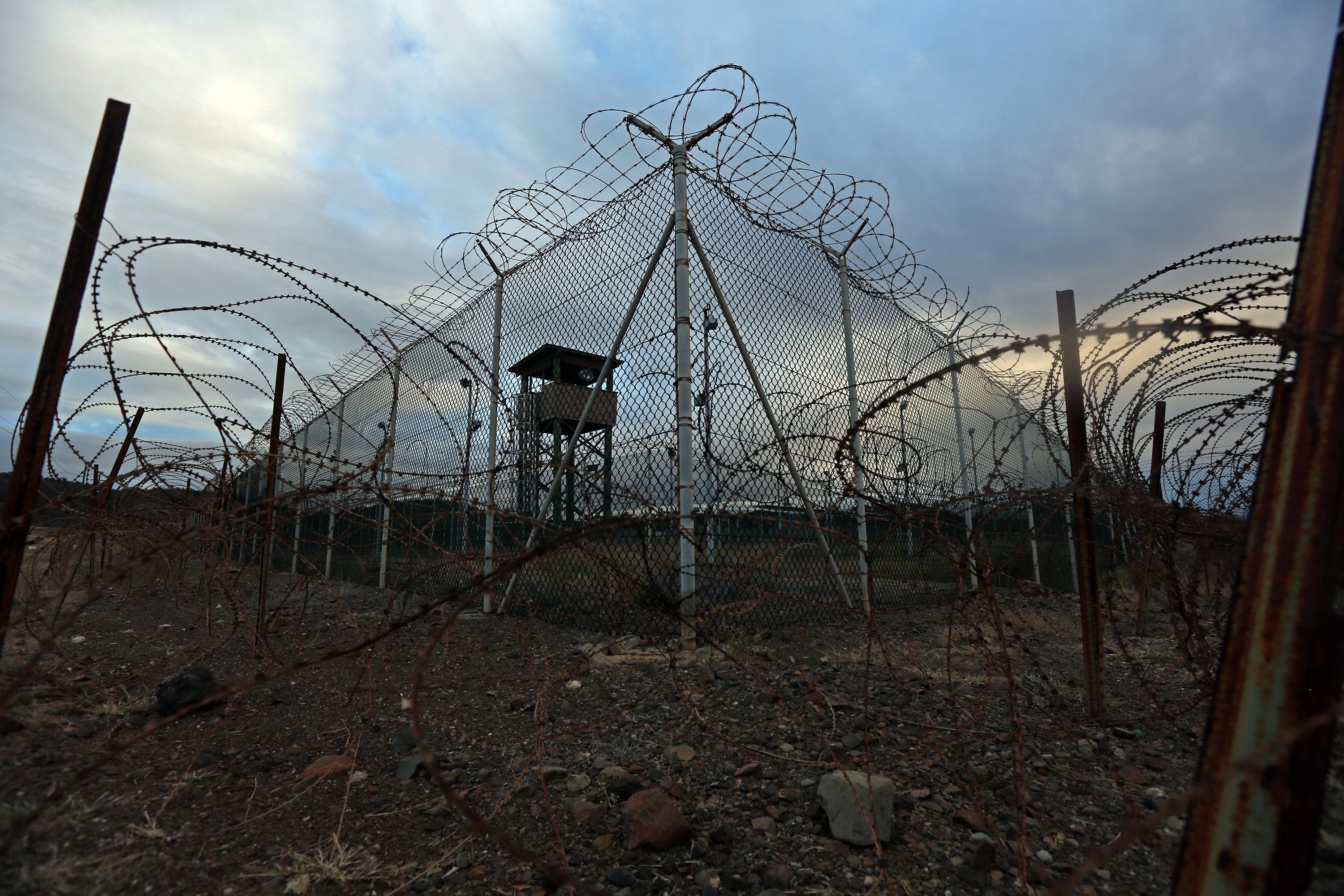 An unstaffed tower in an abandoned portion of the Guantanamo Bay Detention Centre Zone. Photo: TNS