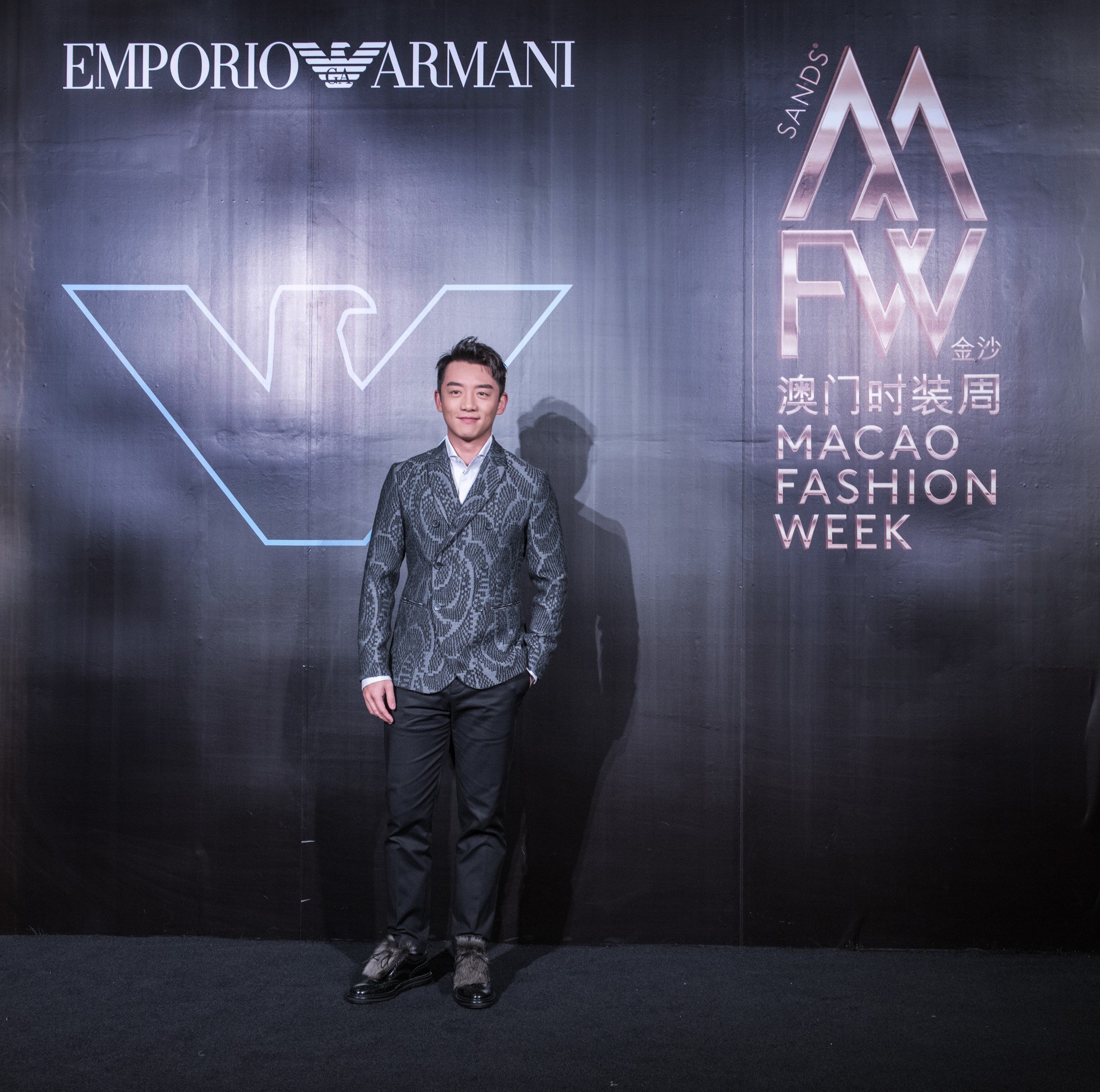 Zheng Kai was in the front row of the Emporio Armani show.