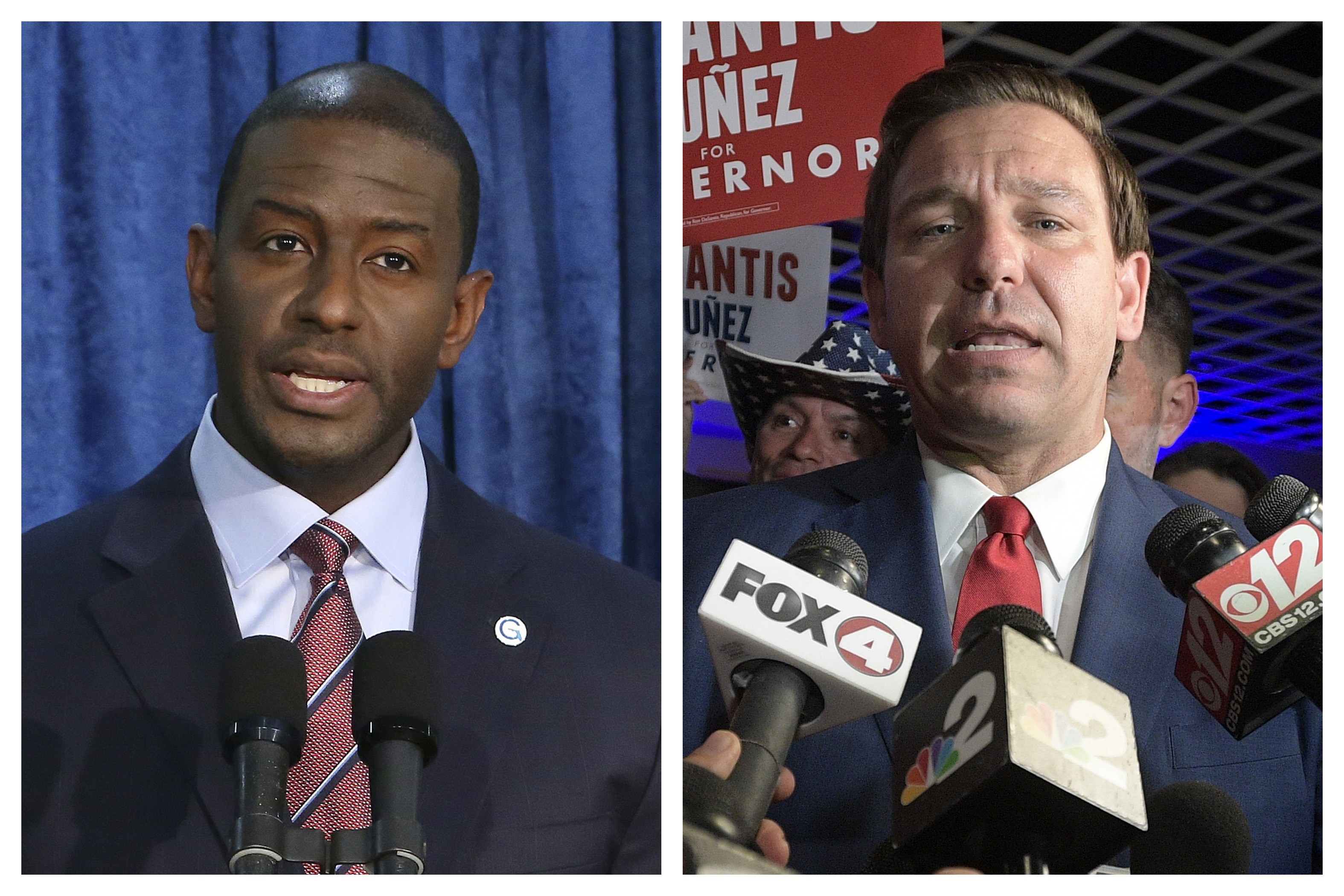 Andrew Gillum, left, the Democratic candidate for governor, and Republican candidate Ron DeSantis. Photo: AP Photo