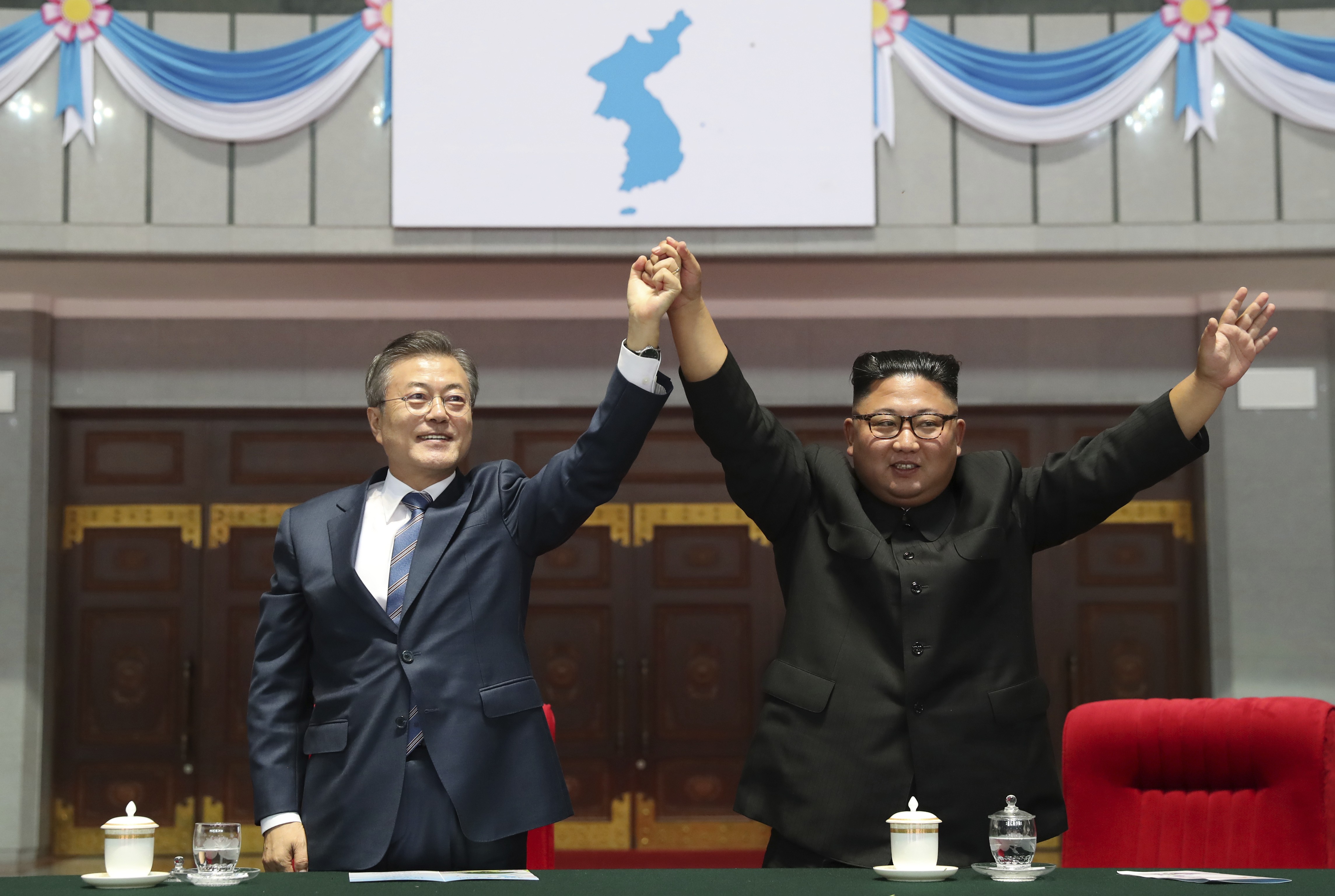 North Korea’s Kim Jong-un has met South Korean President Moon Jae-in three times since April and a fourth summit is planned. Photo: Pyongyang Press Corps Pool via AP