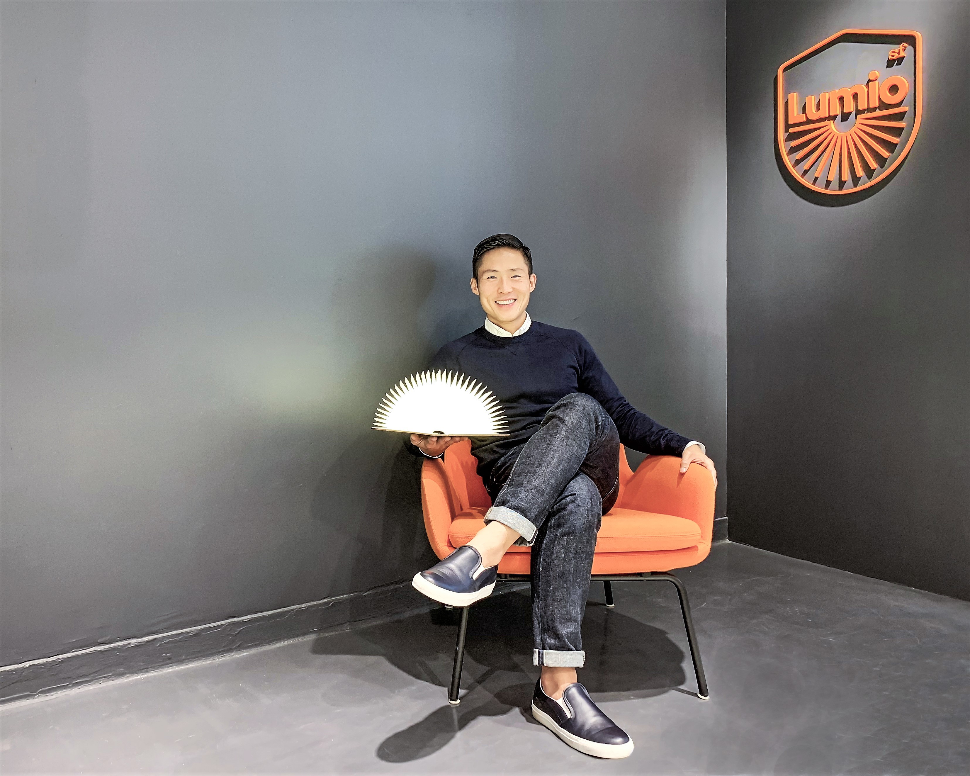 Max Gunawan with a Lumio at their office in Hong Kong.