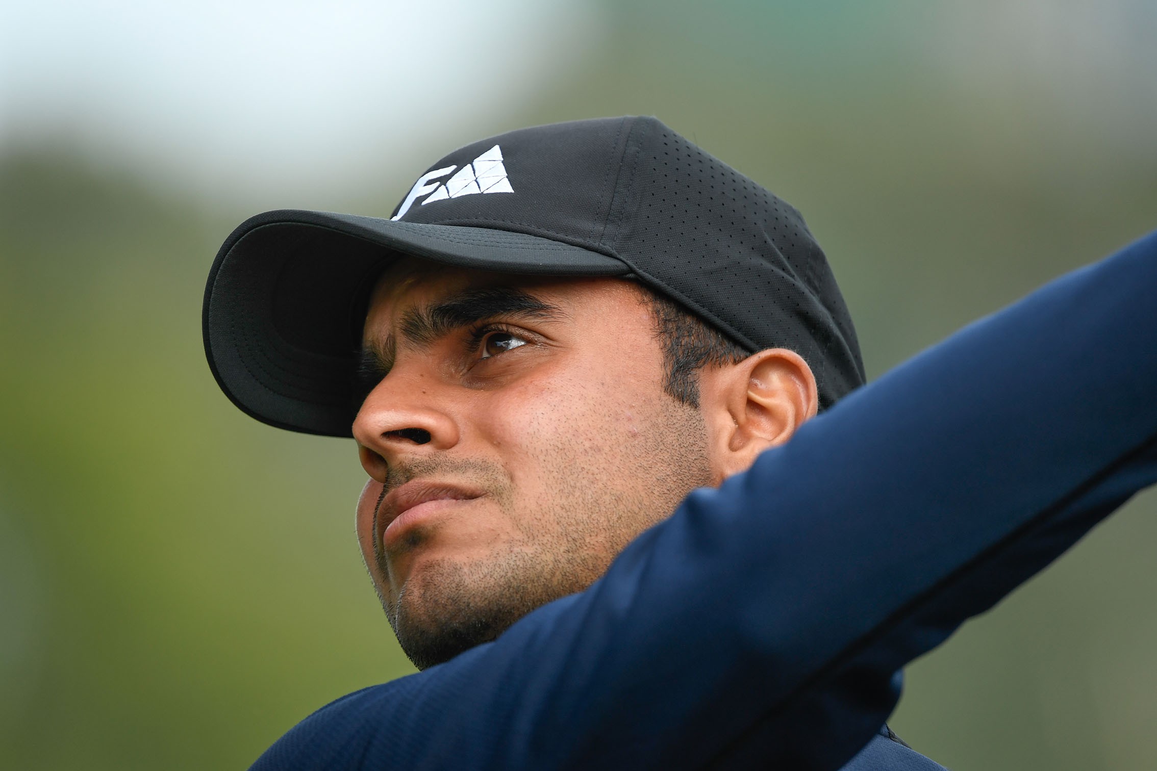 A focused Shubhankar Sharma during the first round of the Hong Kong Open. Photo: Richard Castka
