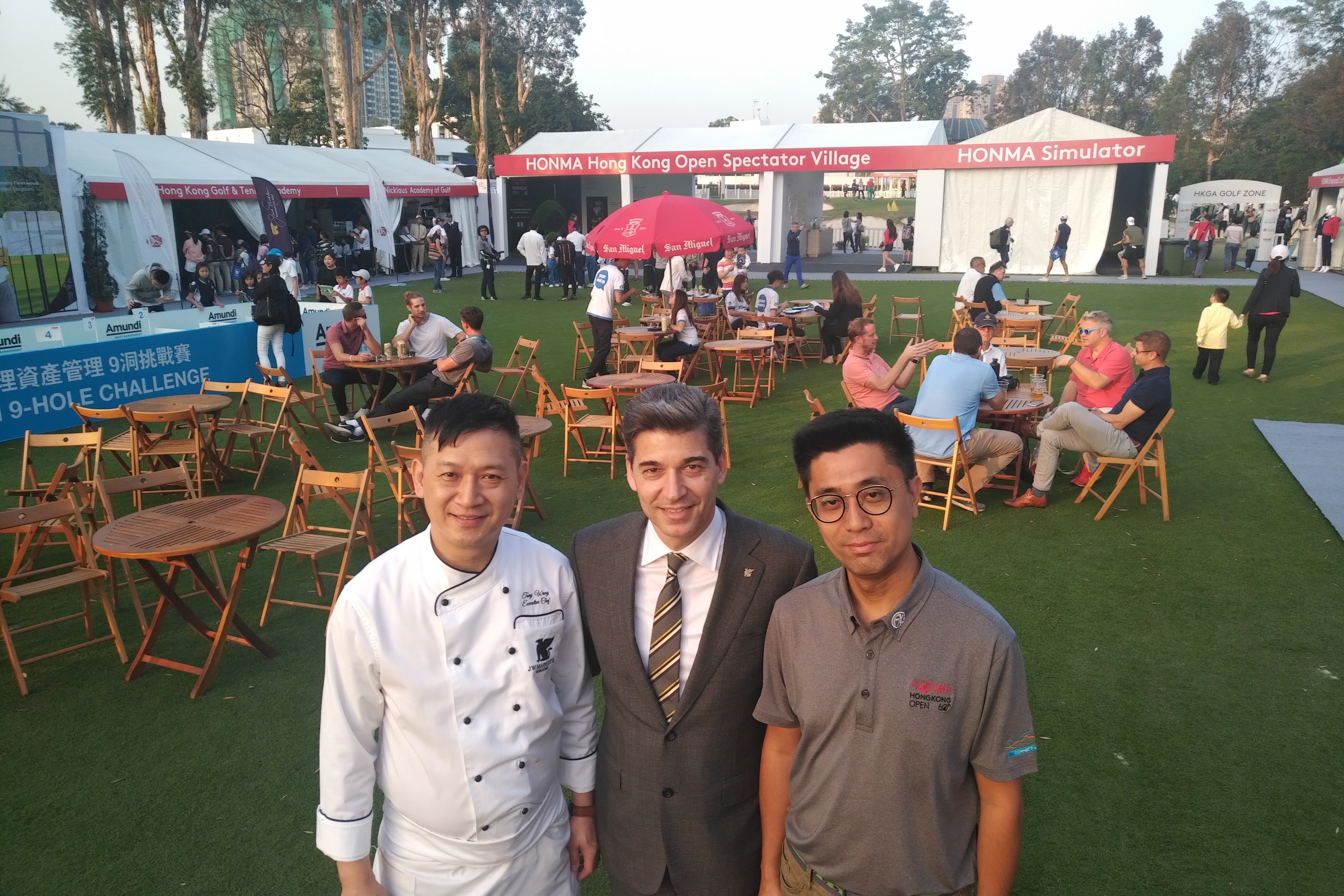 Executive chef Tony Wong, director of food & beverage Philippe Mauron and assistant banquet manager Mark Siu.