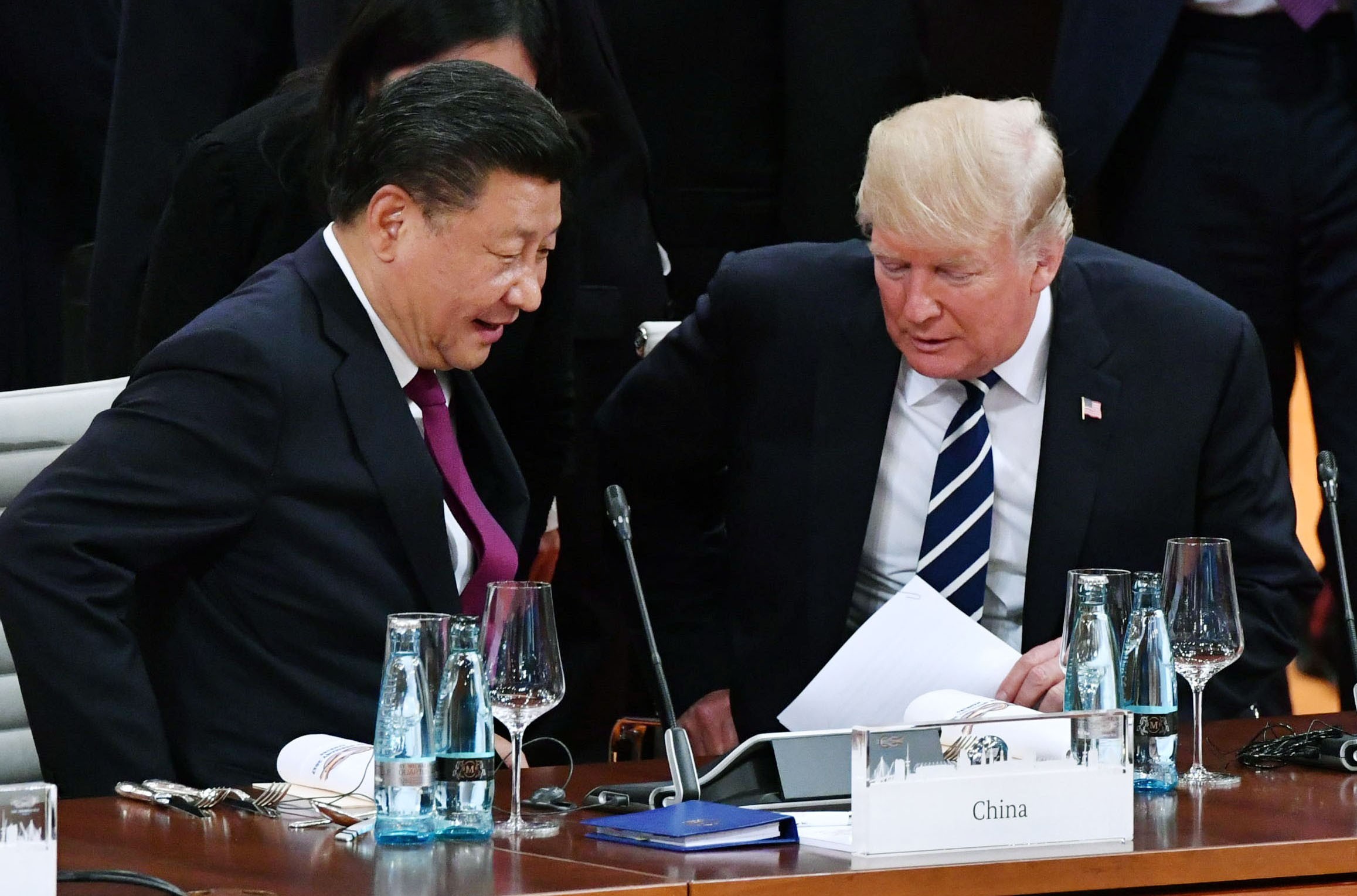 Chinese President Xi Jinping (left) and US President Donald Trump share a moment during friendlier times at a G20 summit meeting in Hamburg, Germany, in July 2017. With tensions between China and the US having escalated into a trade war, all eyes will be on the two leaders at this year’s meeting. Photo: Kyodo