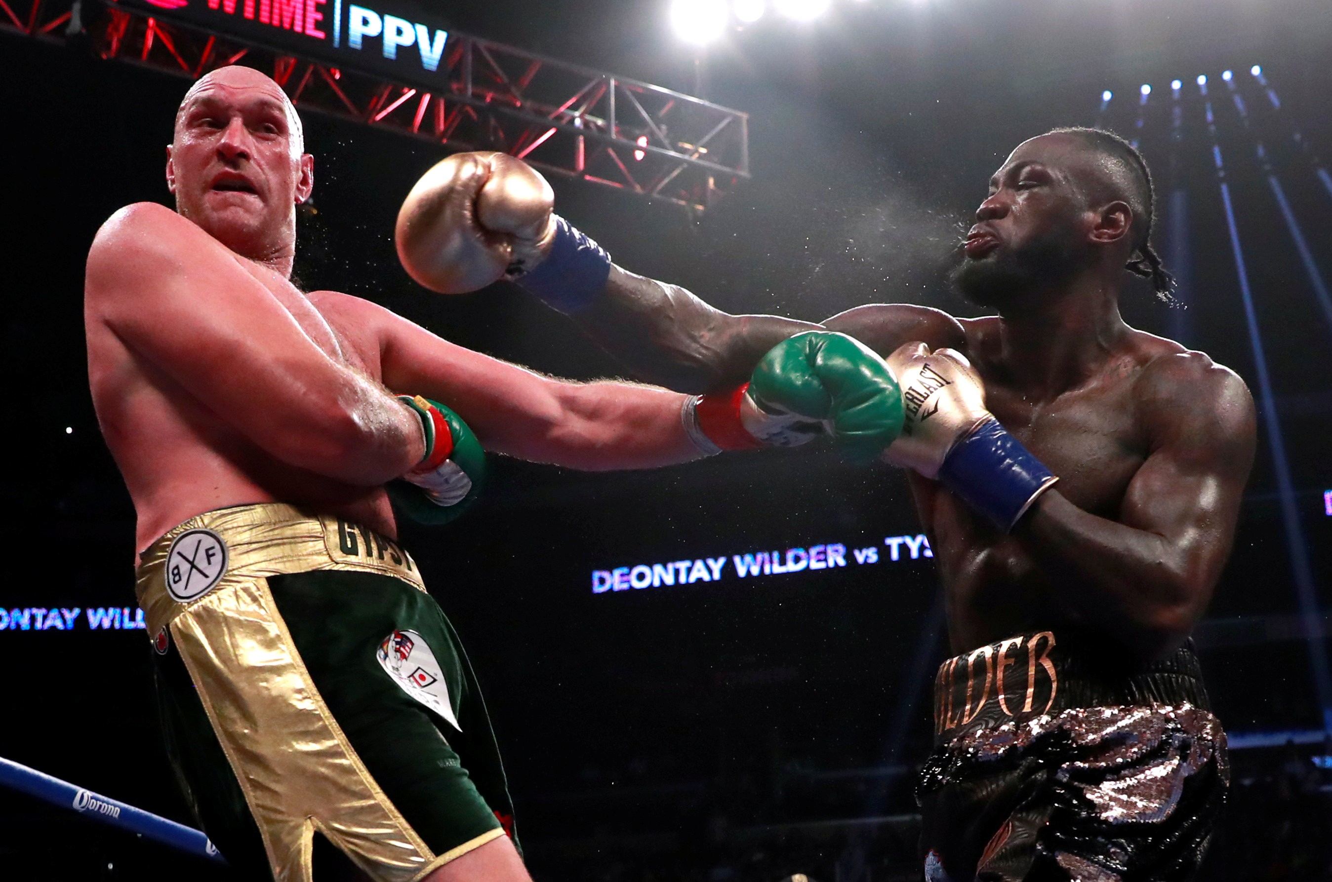 Deontay Wilder and Tyson Fury drew in their WBC world heavyweight title clash at Staples Centre in Los Angeles. Photo: Reuters