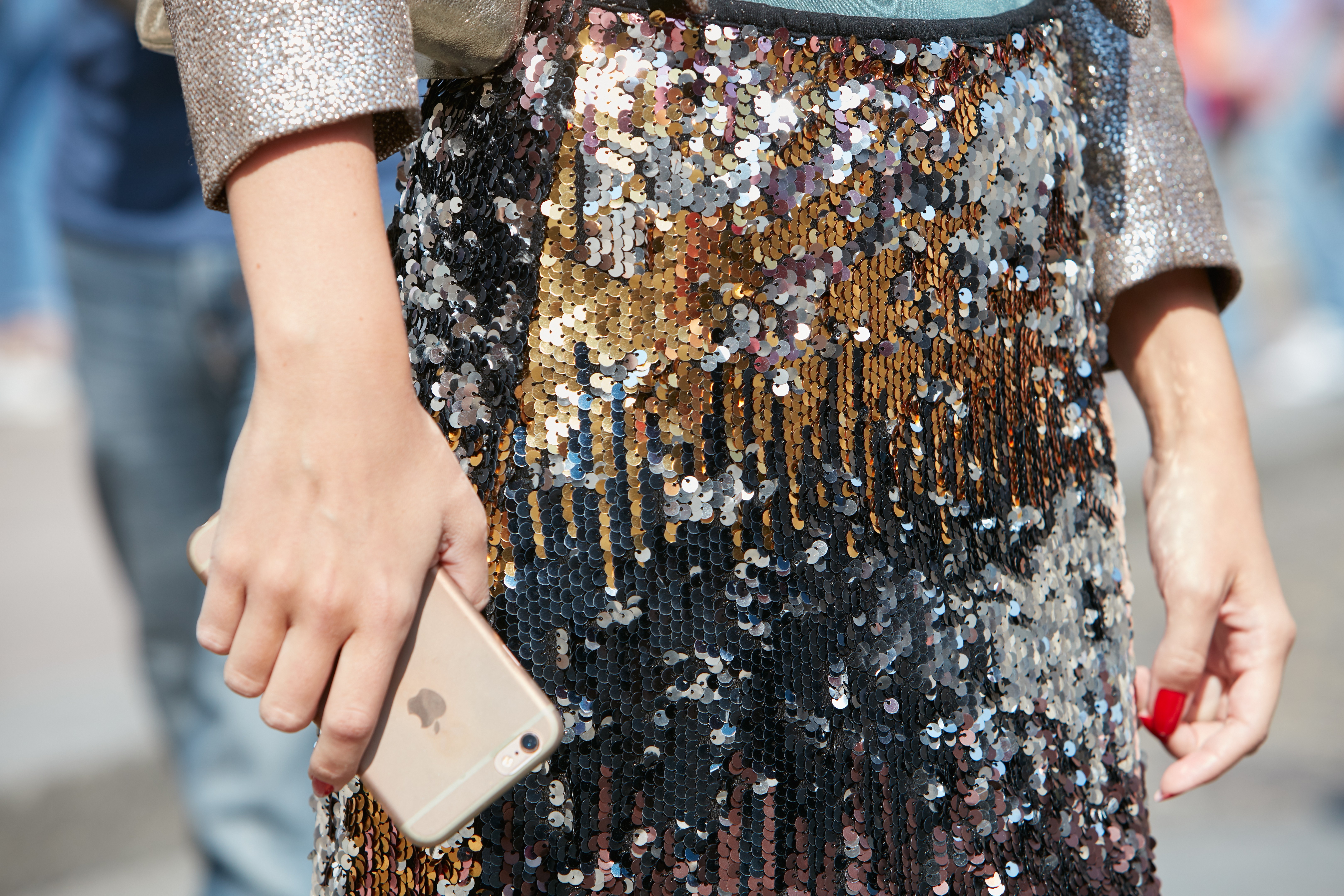Shine on in a sequin skirt.