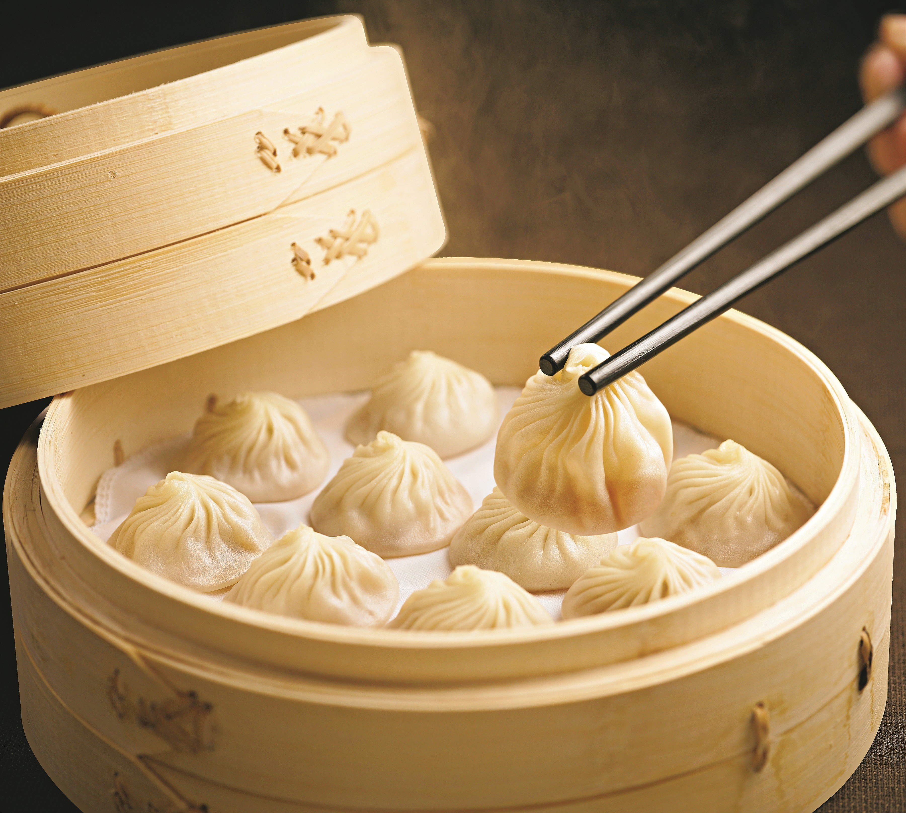 Din Tai Fung’s signature dish of xiaolongbao – or steamed pork soup dumplings.