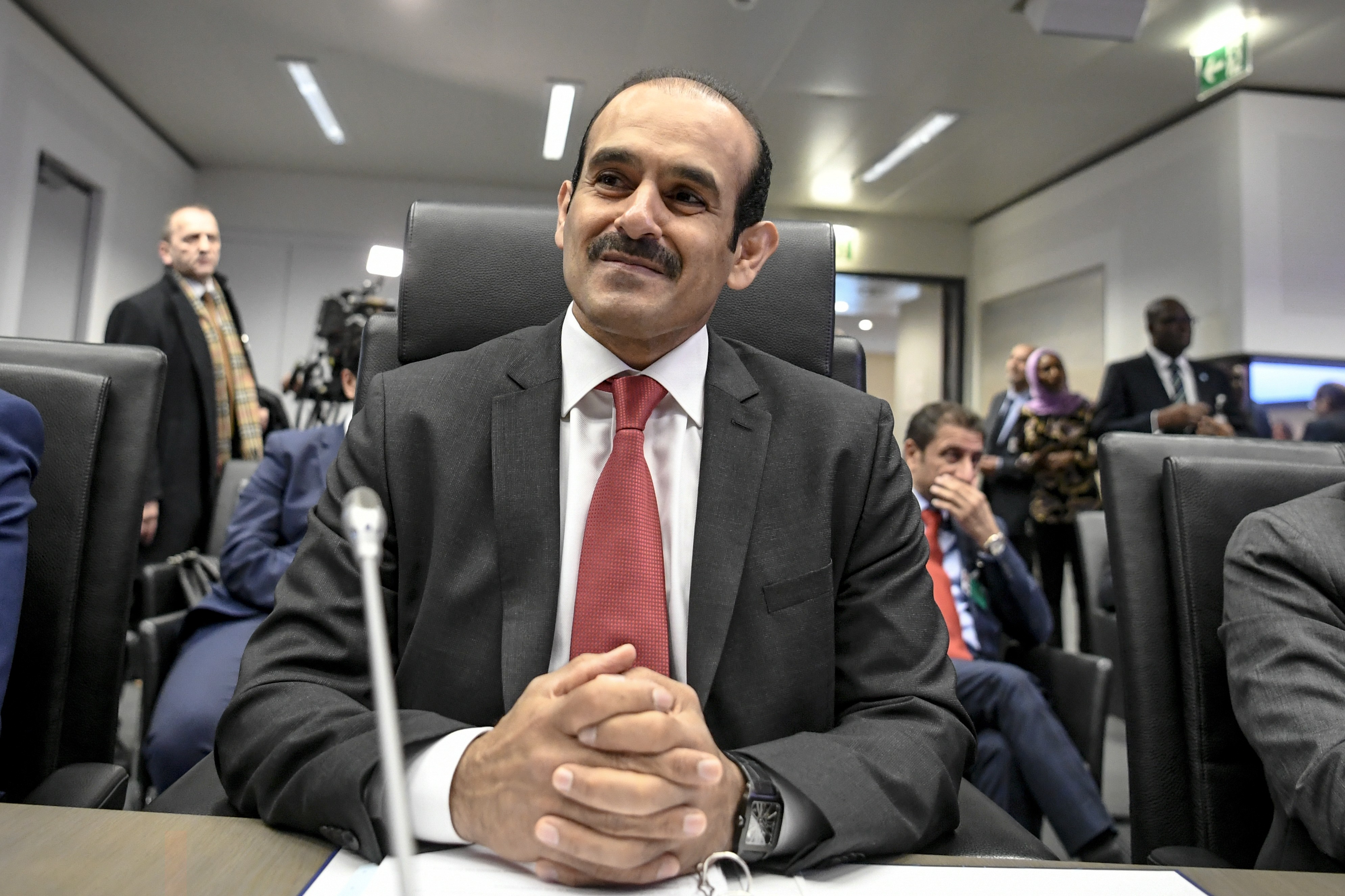 Saad al-Kaabi, Qater’s energy minister, speaks to the media before an Opec meeting in Vienna on December 6. He has said the decision to quit Opec is not linked to the political and economic boycott imposed in June 2017 by de facto bloc leader Saudi Arabia, as well as the UAE, Bahrain and Egypt. Photo: EPA-EFE