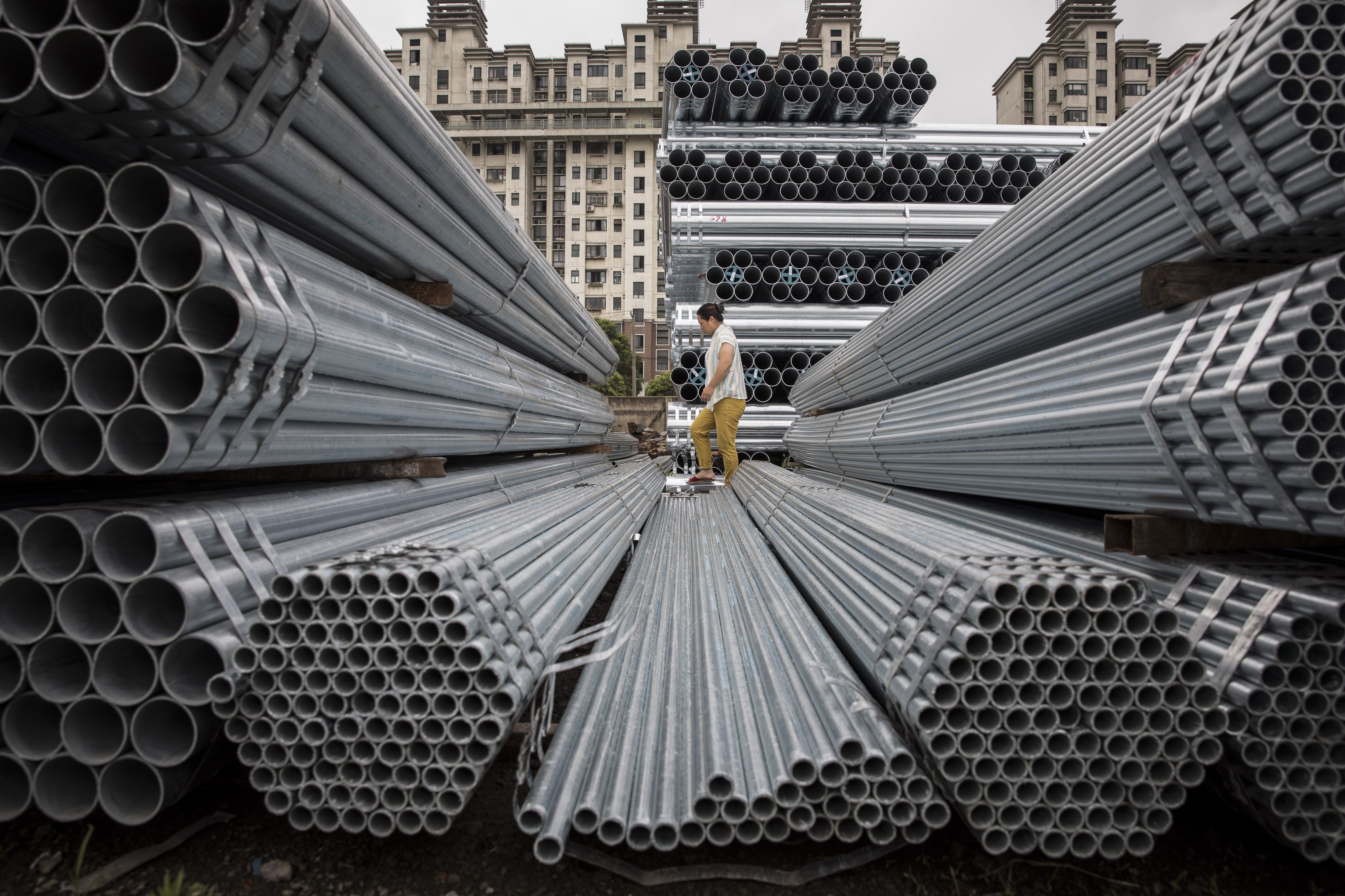 Steel pipes at a stockyard in Shanghai. Citic is creating an industry leader at a time when Beijing wants the country to consume and produce more high-quality steel products. Photo: Bloomberg