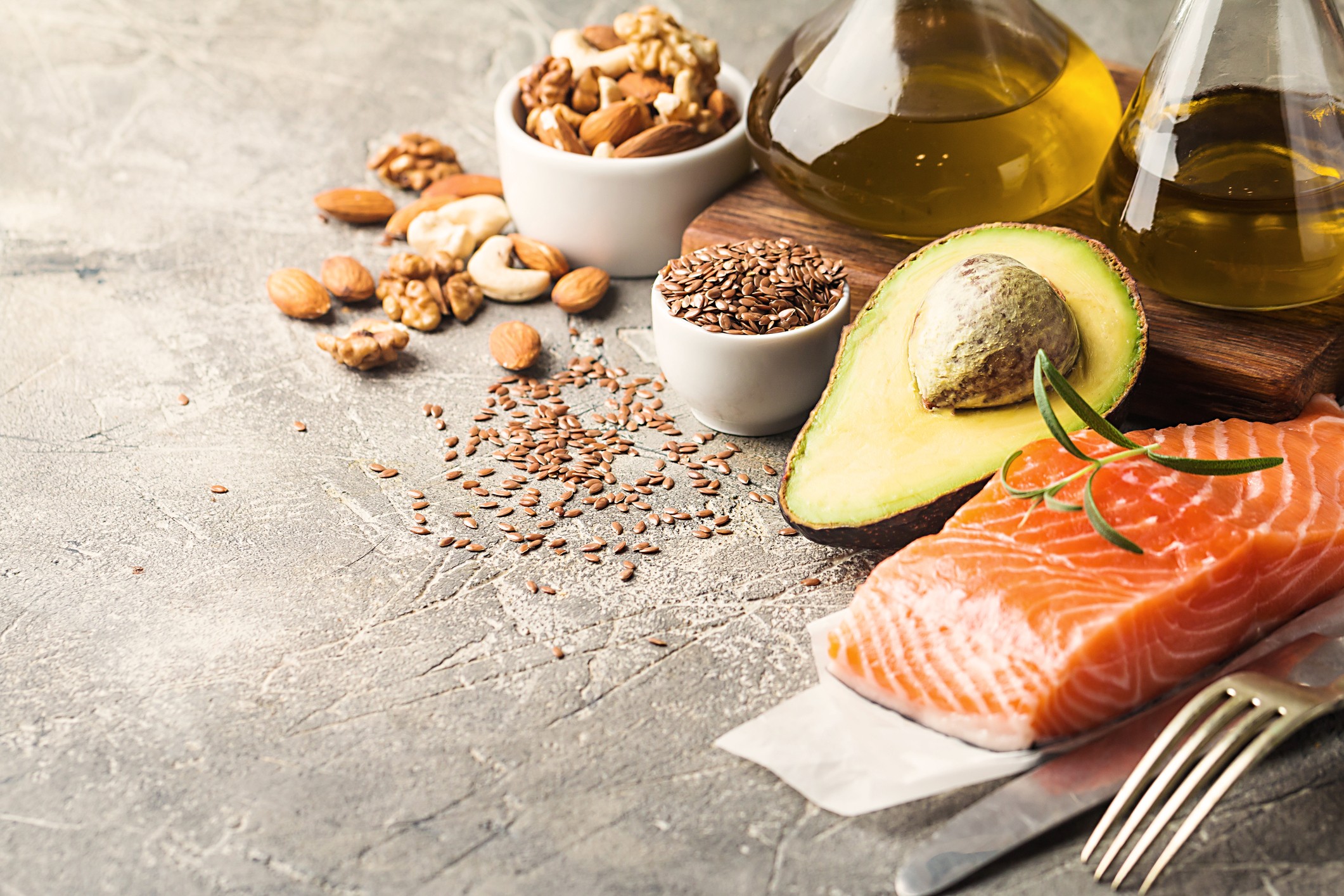 Salmon, avocado, olive oil and nuts are just some of the healthy fats that dietitians encourage us to eat to help us absorb important nutrients and feel full.