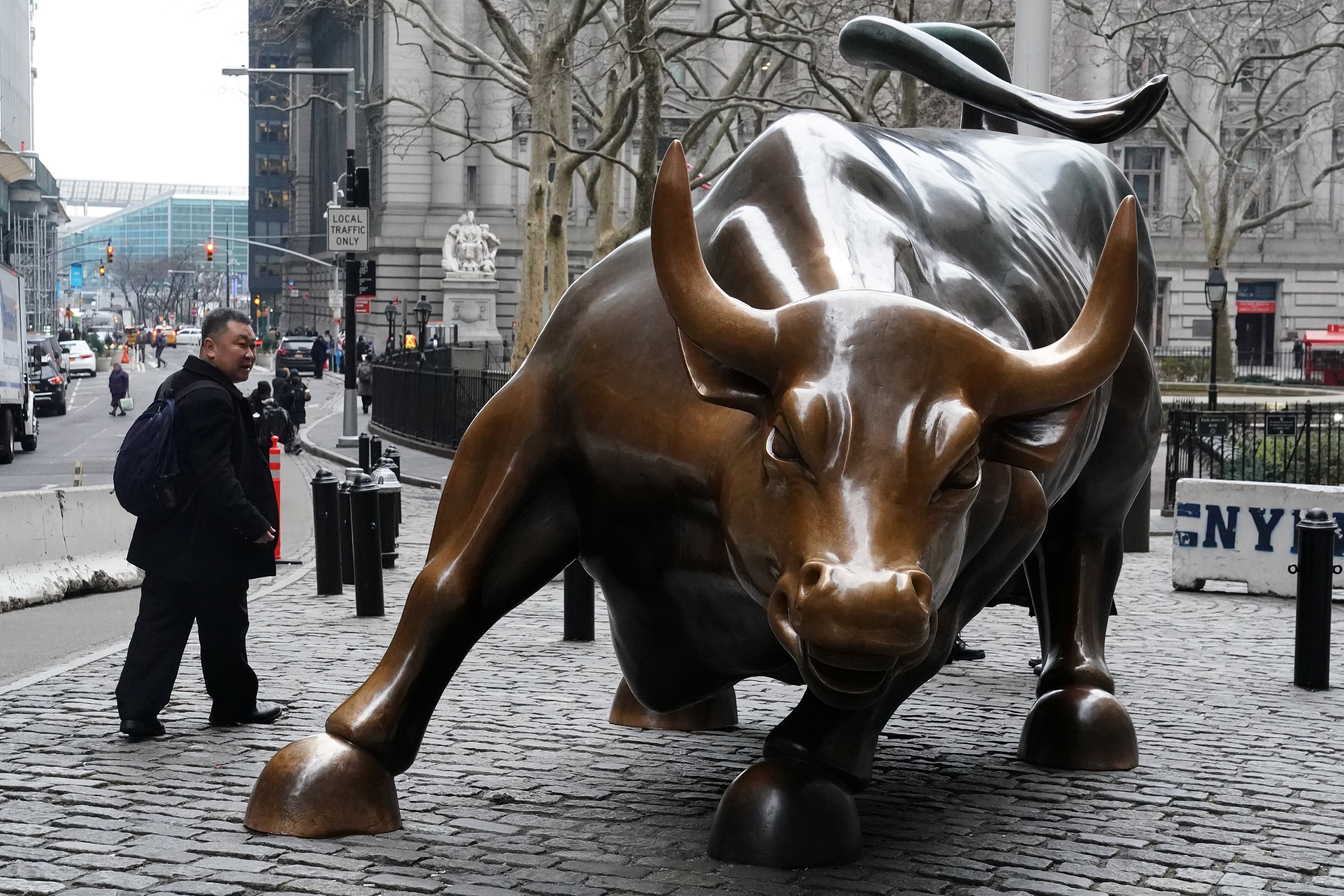 The Charging Bull or Wall Street Bull is pictured in New York City on January 16, 2019. Photo: Reuters