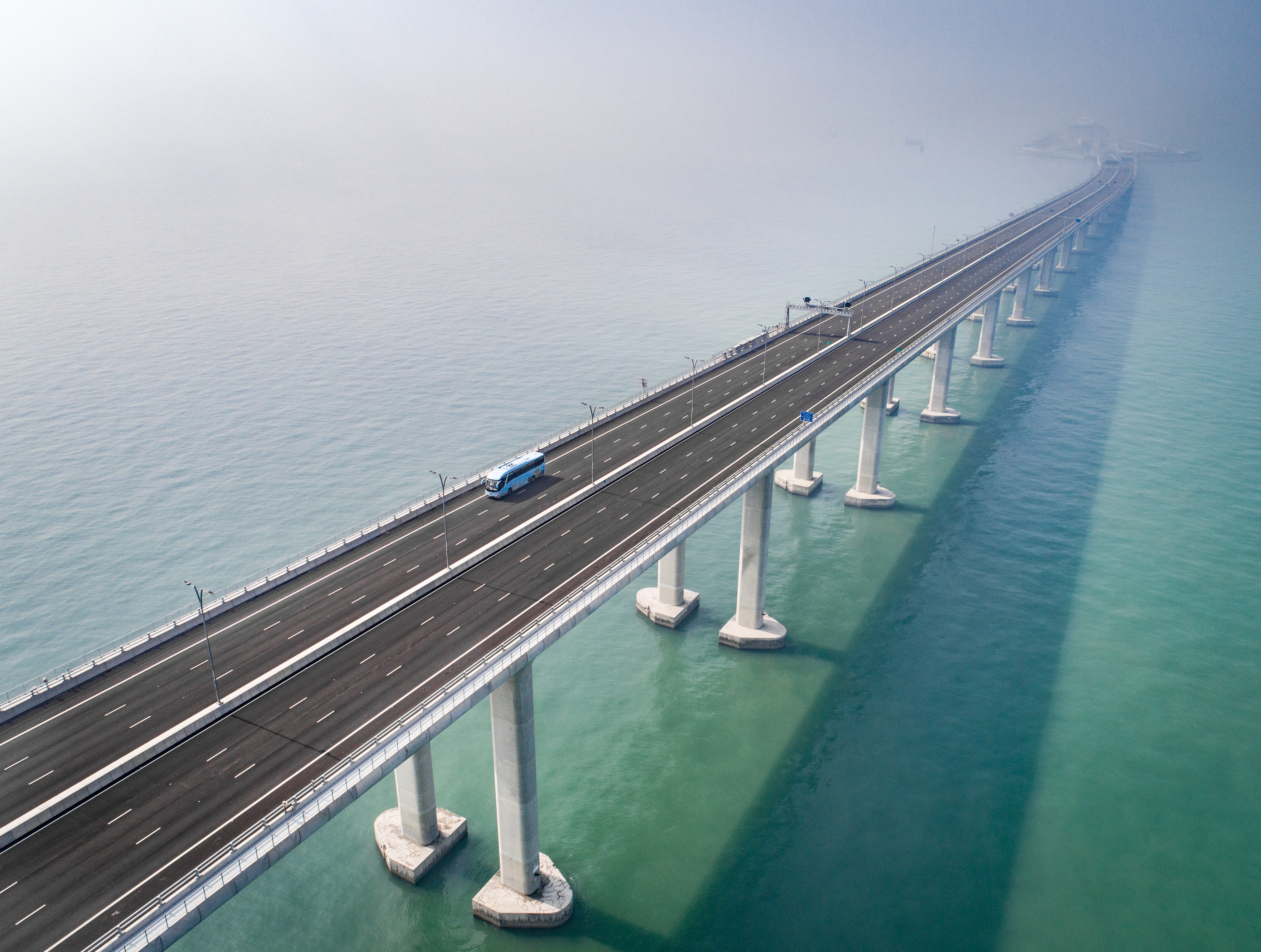 The Hong-Kong-Zhuhai-Macau Bridge photographed by Derry Ainsworth, who says ‘the most beautiful thing about the bridge is the sheer length of it, how it’s so long, it almost fades into the horizon’s image’. Photo: Derry Ainsworth