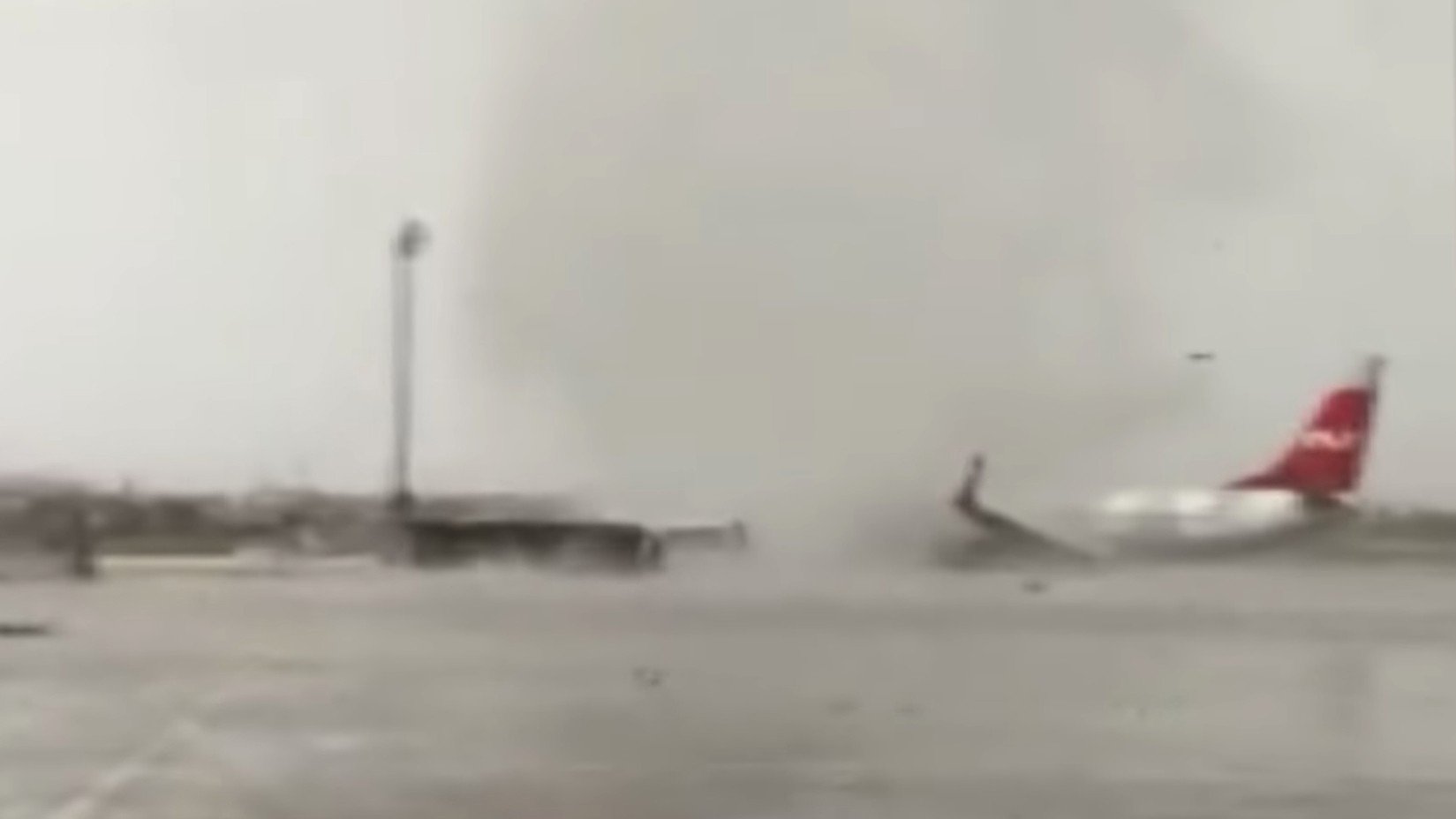 planes in Antalya tornado