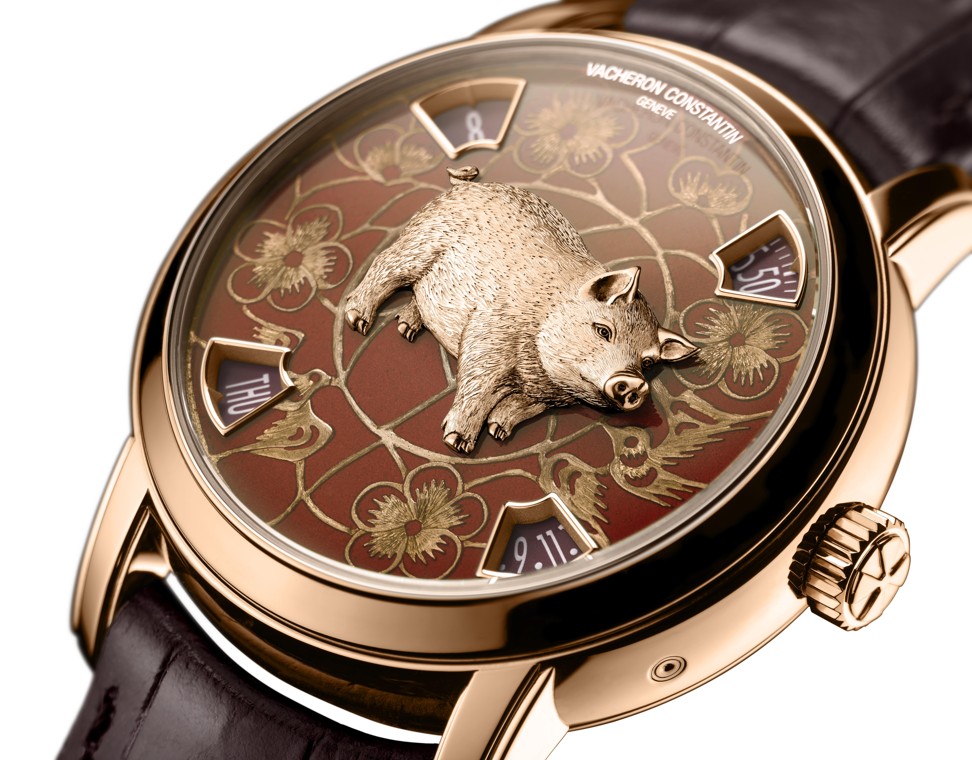 Premium Photo | A pig wearing a crown and a gold watch