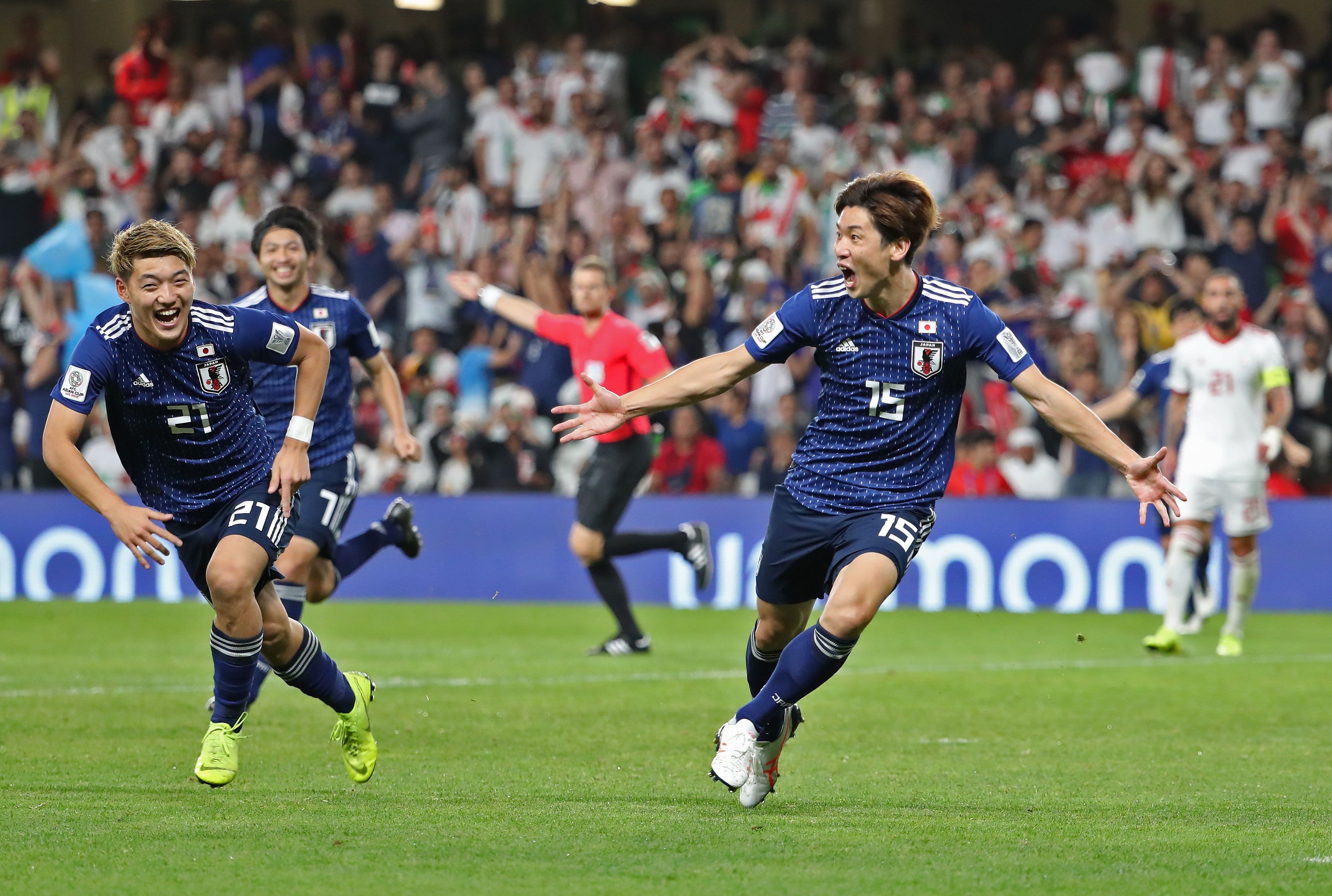 Japan’s forward Yuya Osako celebrates a goal during the 2019 AFC Asian Cup semi-final against Iran. Photo: AFP