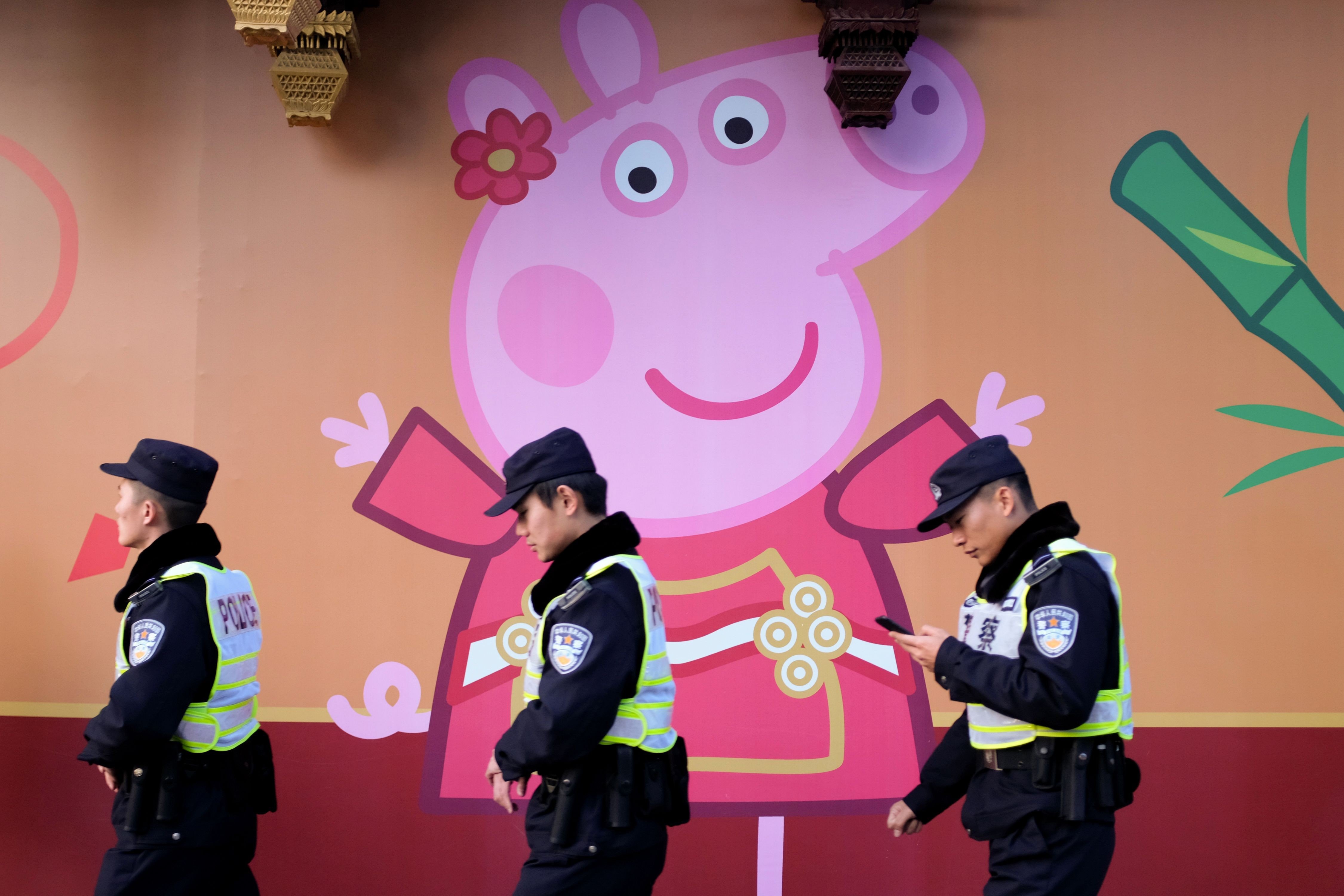 Peppa Pig has become ubiquitous at the start of year of the pig. Photo: AFP