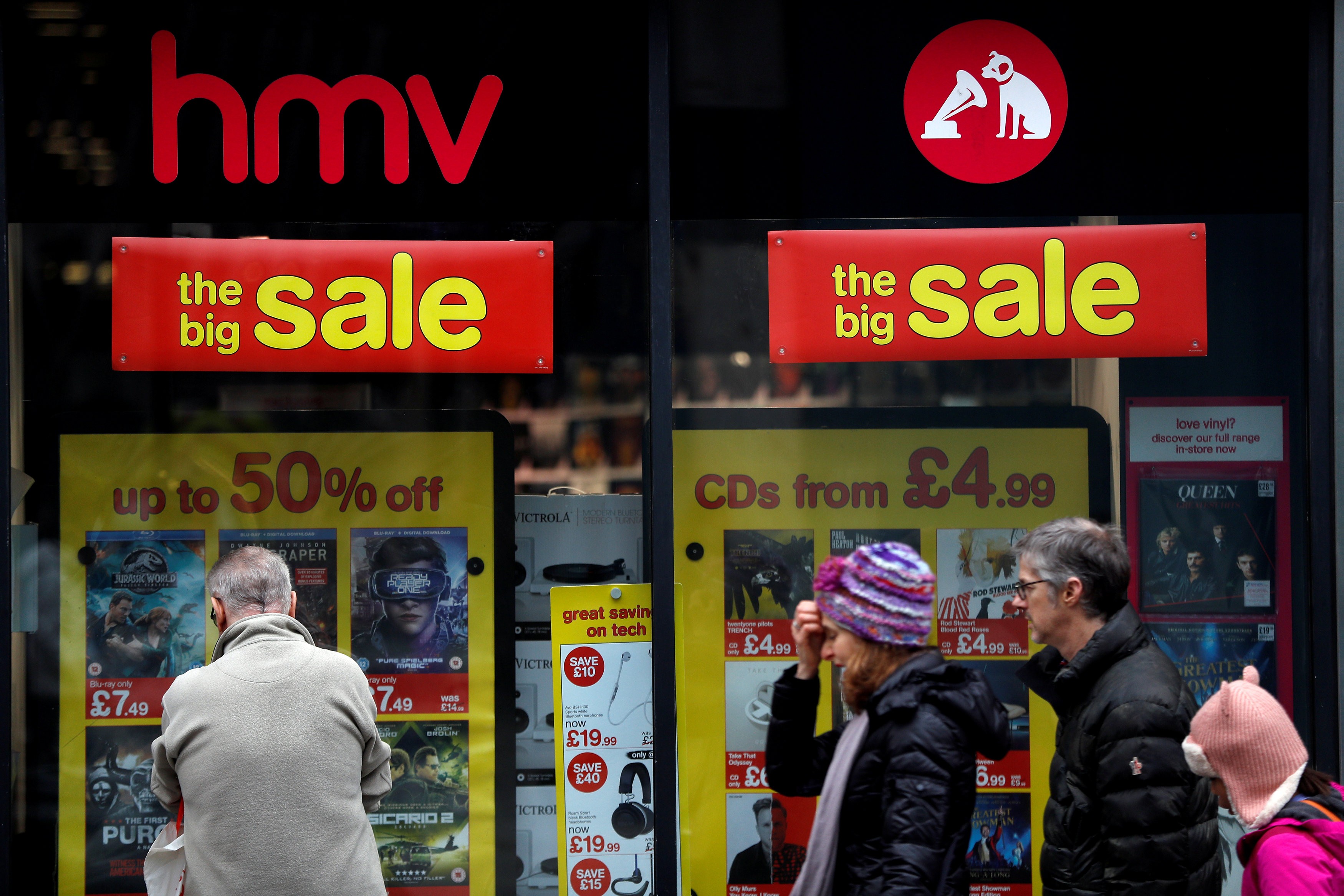 An HMV store in central London. Photo: Reuters