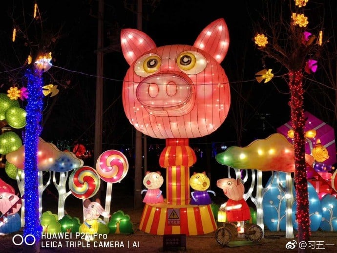 A pig display features at a new year’s lantern festival in Lanzhou, Gansu province. Photo: Weibo