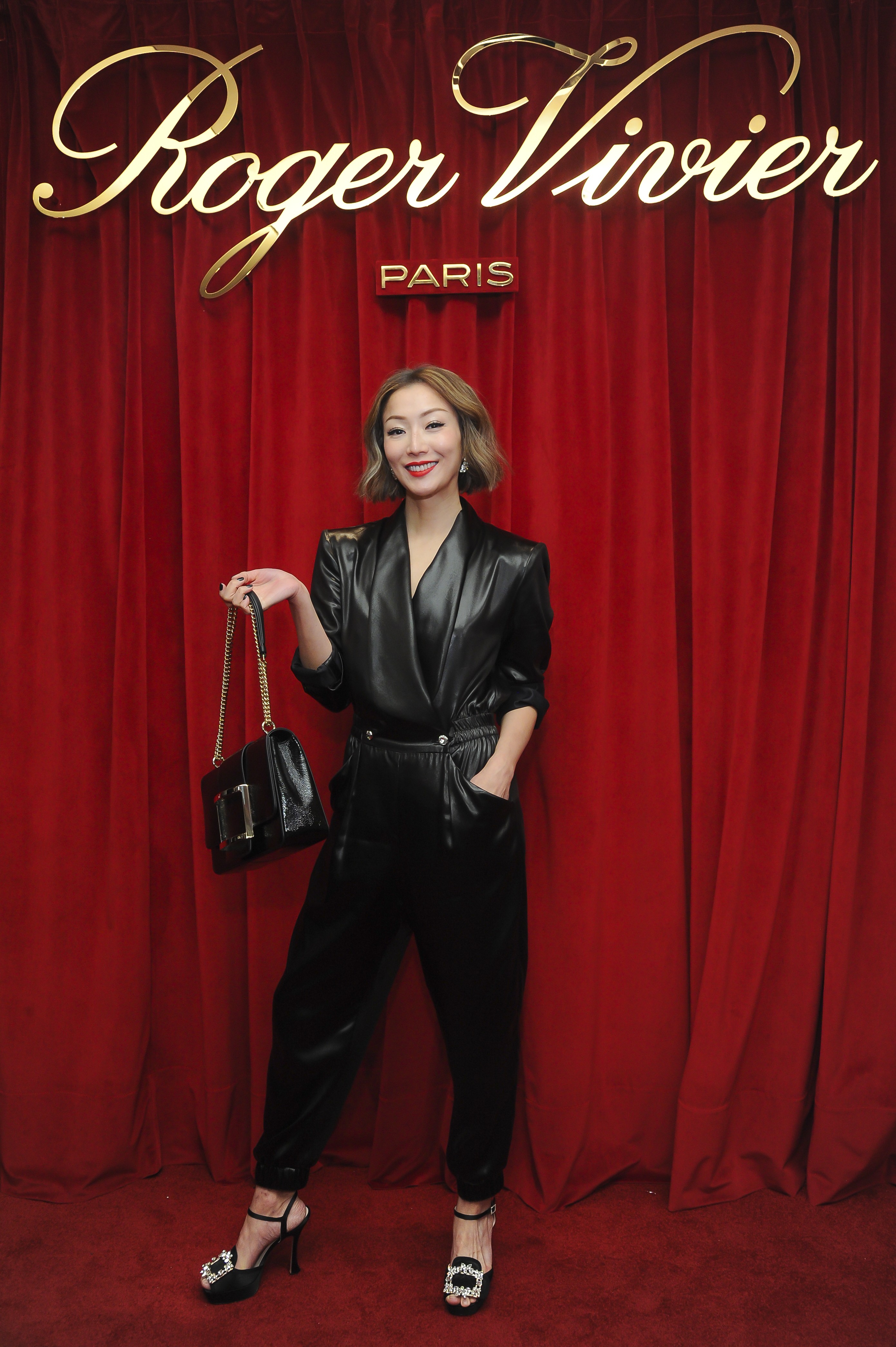 Sammi Cheng, sporting Roger Vivier, attends the brand’s spring/summer 2019 collection debut cocktail party.