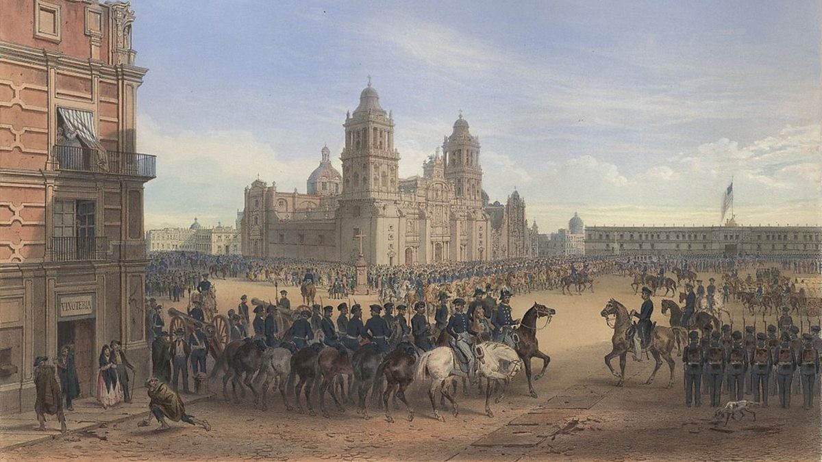 An illustration from the Mexican-American war. As author Daniel Immerwahr notes, with US forces occupying Mexico City, Washington chose to annex only northern Mexico rather than its populous south.