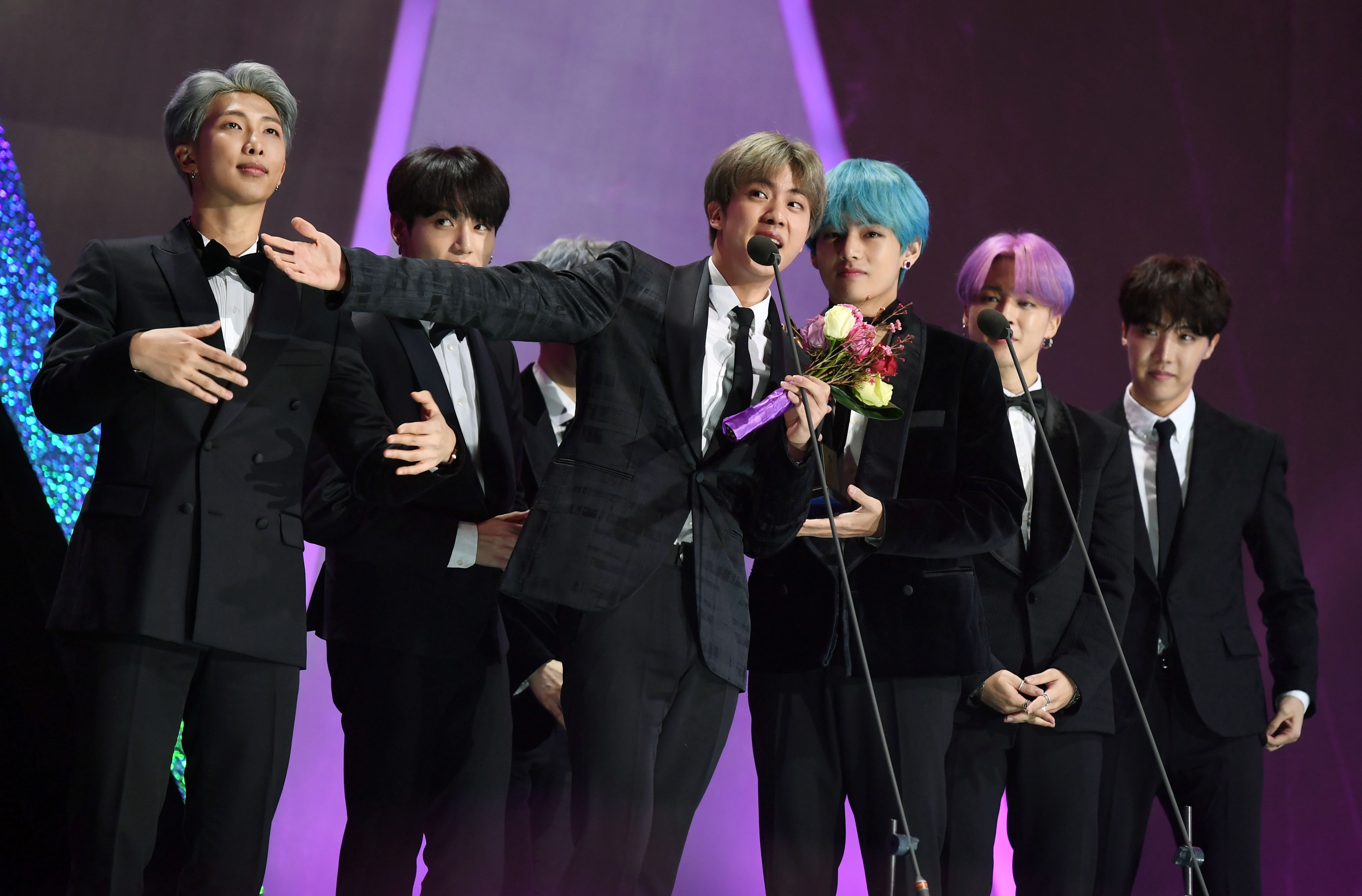 South Korean boy band BTS won five awards, including best Asian artist, at Japan Gold Disc Awards ceremony on Tuesday. Photo: EPA-EFE