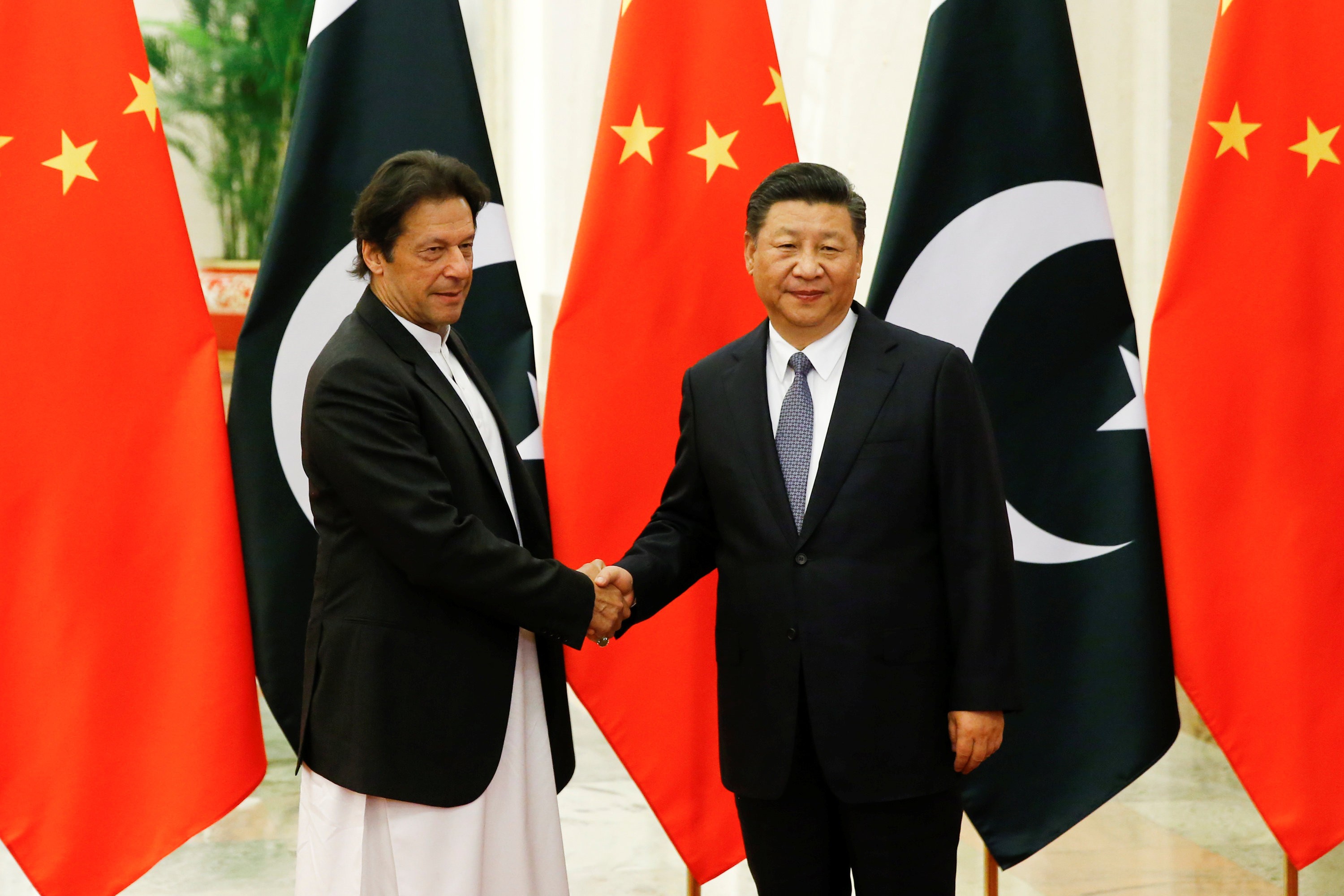 Pakistani Prime Minister Imran Khan with Chinese President Xi Jinping. Photo: Reuters