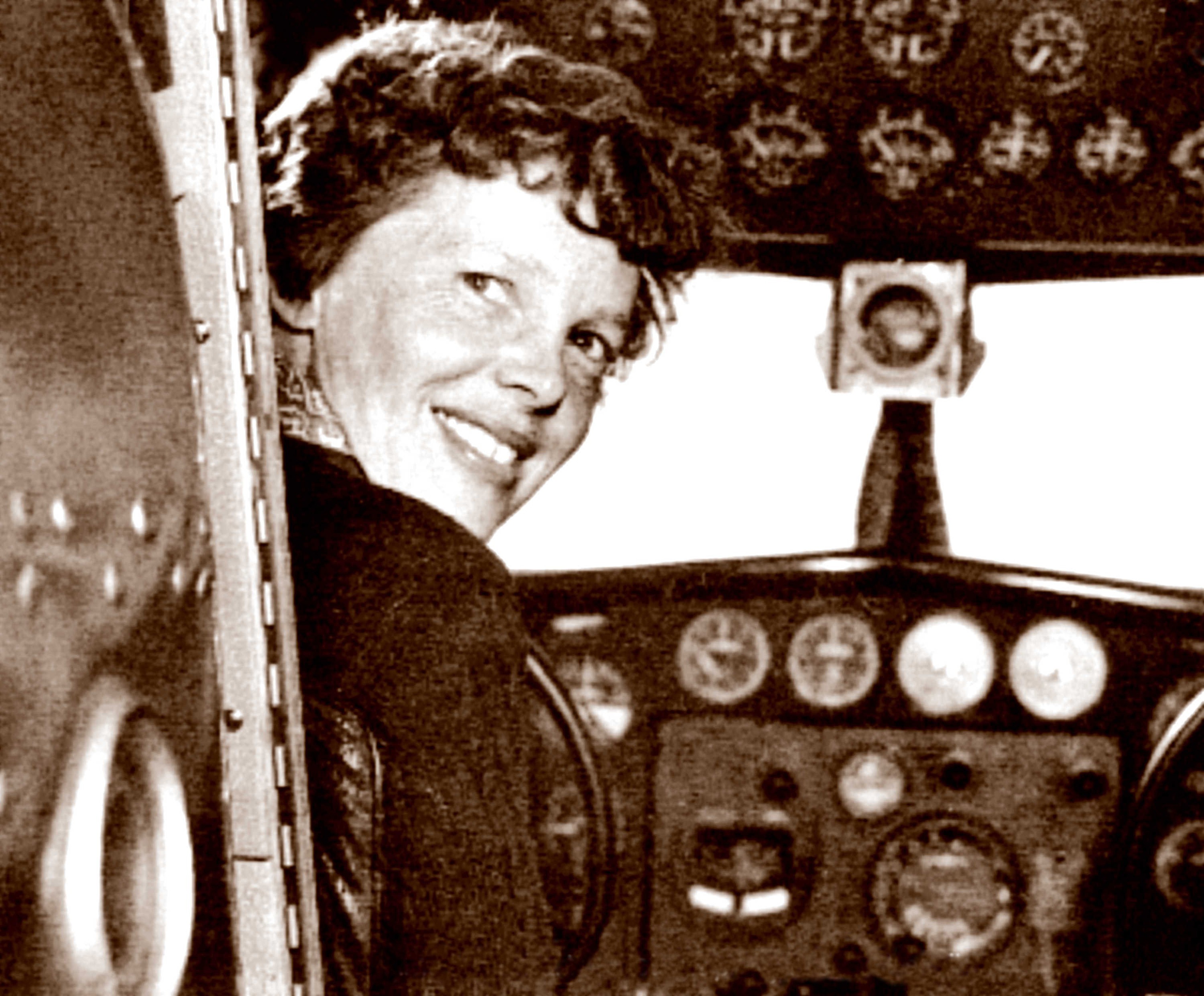 Earhart at the controls of her Lockheed Model 10 Electra. Photo: AFP