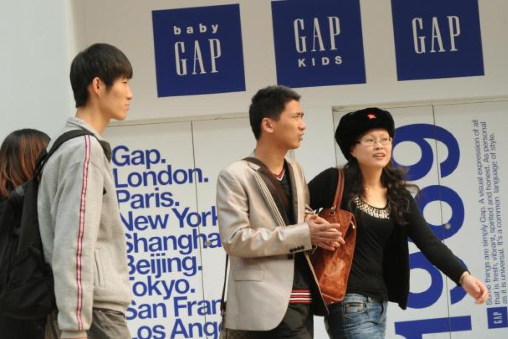 Unfazed by rising rents, Gap sees Chinese shoppers at stores like this one in Beijing as the key to growth.Photo: AFP