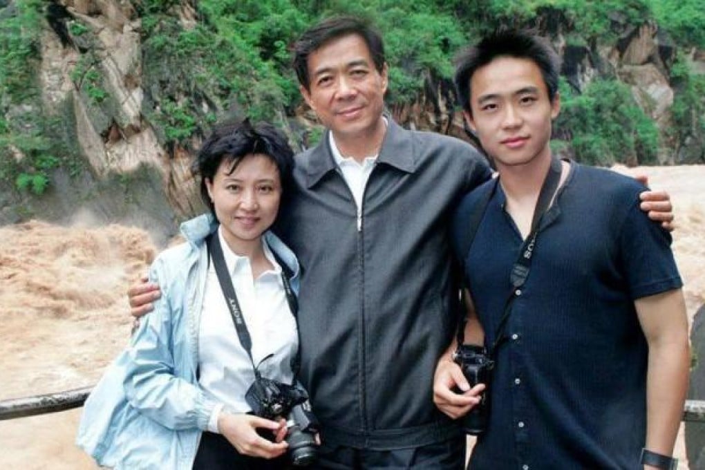 Gu Kailai with Bo Xilai (centre) and son Bo Guagua, who was close to Heywood. Photo: SCMP