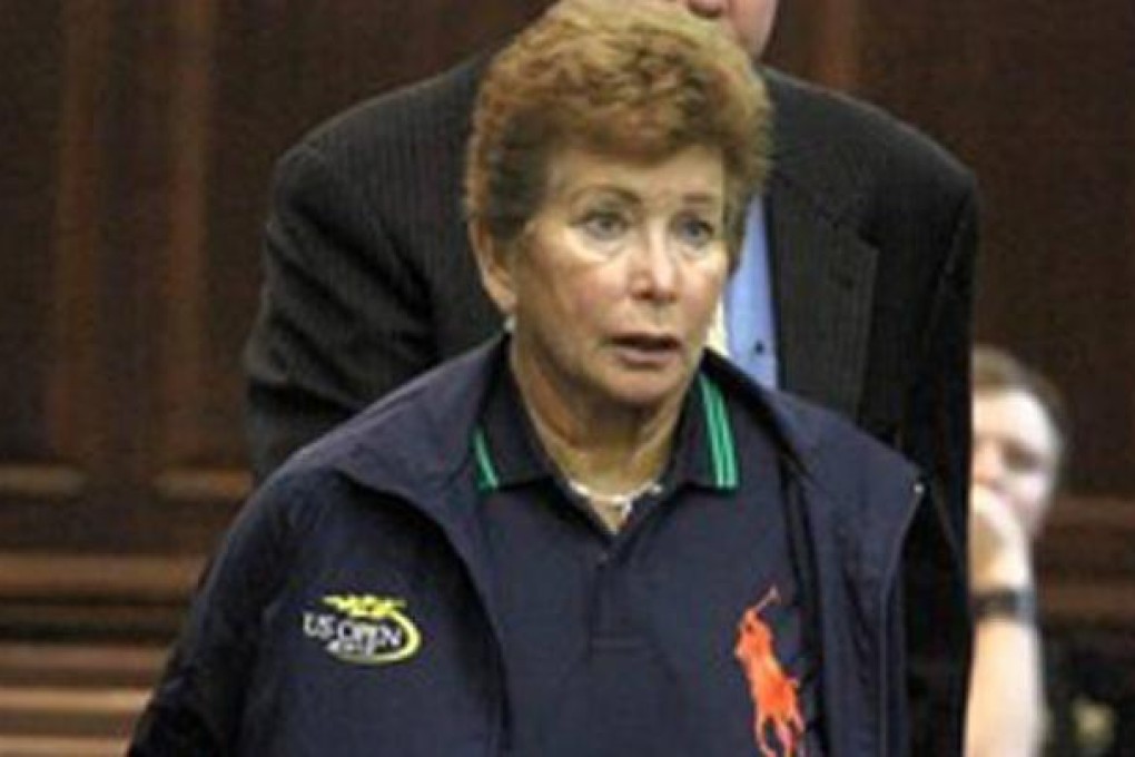 Lois Goodman in her US Open jacket after her hotel arrest.