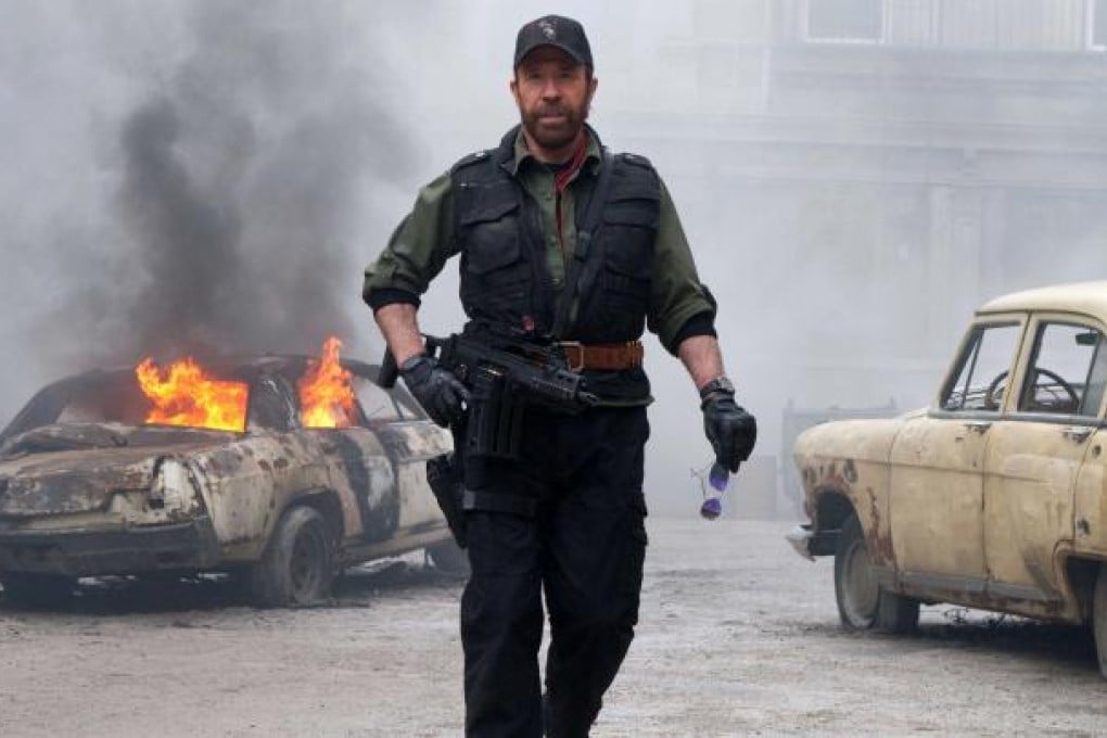 This film image released by Lionsgate shows Chuck Norris in a scene from "The Expendables 2." AP Photo